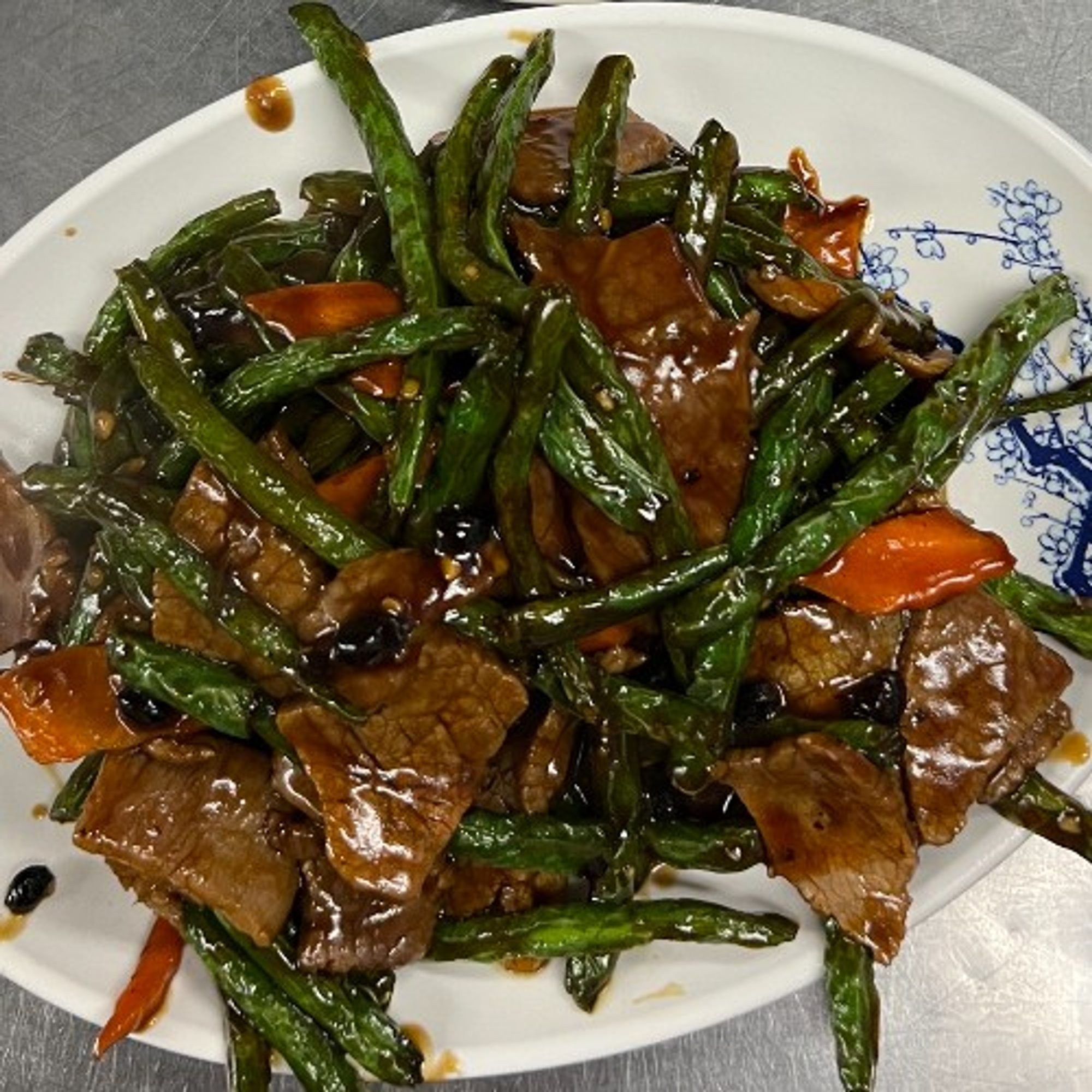 Beef with Green Bean in Black Bean Sauce