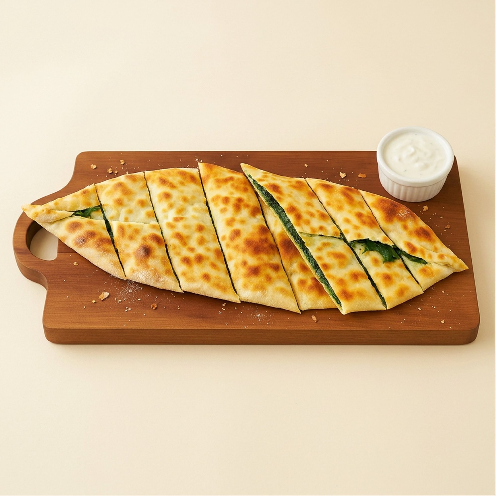 Spinach and Ground Beef Pide