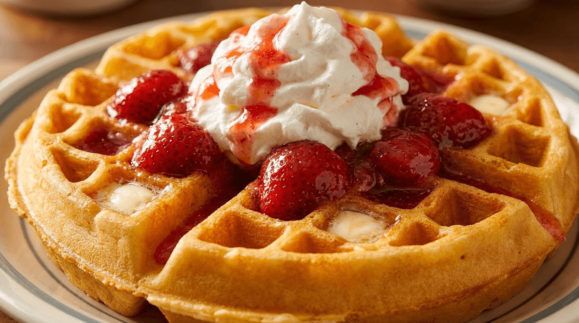 Strawberry & Whip Cream Waffle