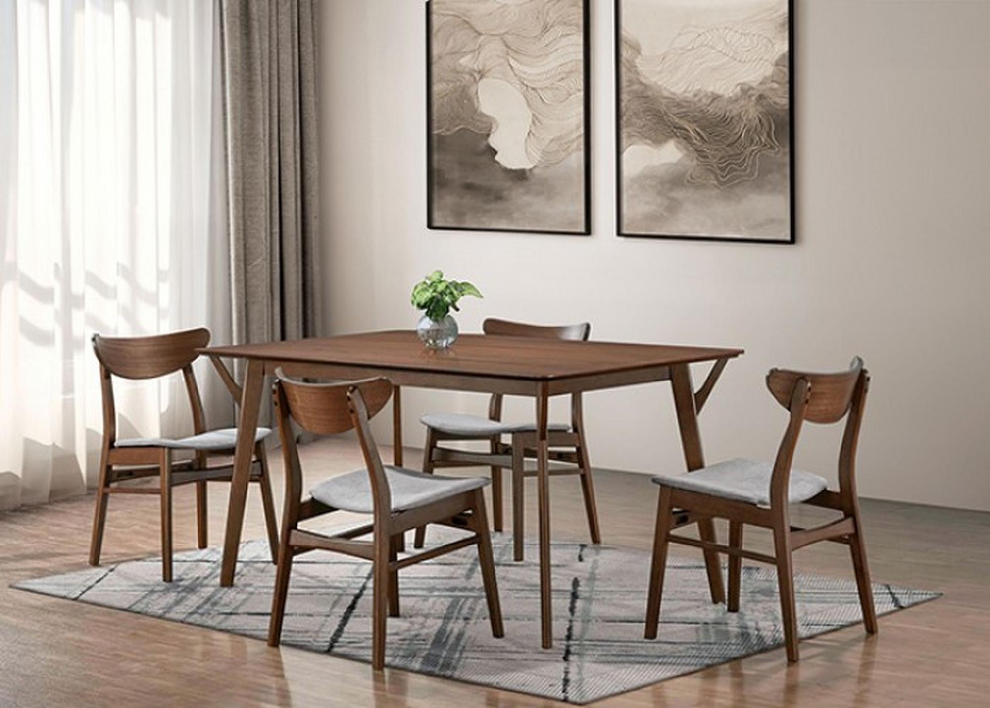 Skein Dining Table & 4 Chairs - Walnut