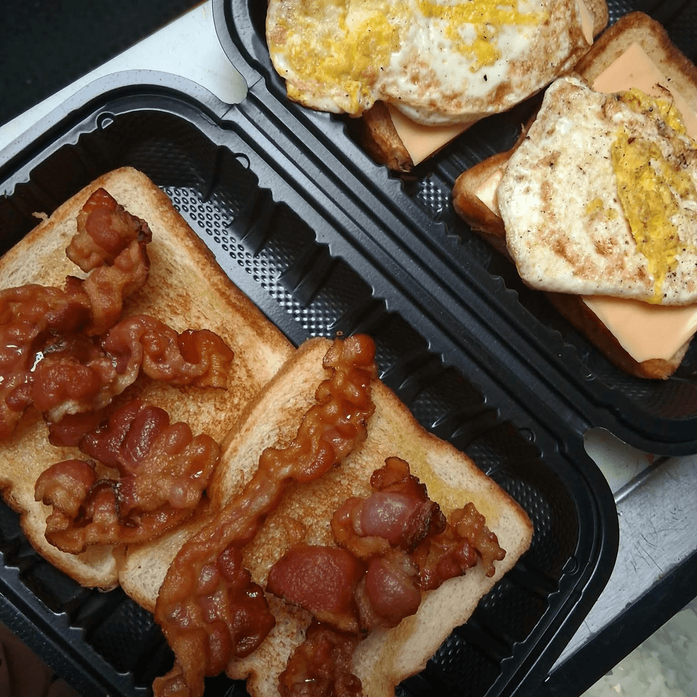Bacon, Egg, Cheese On Buttered Toast