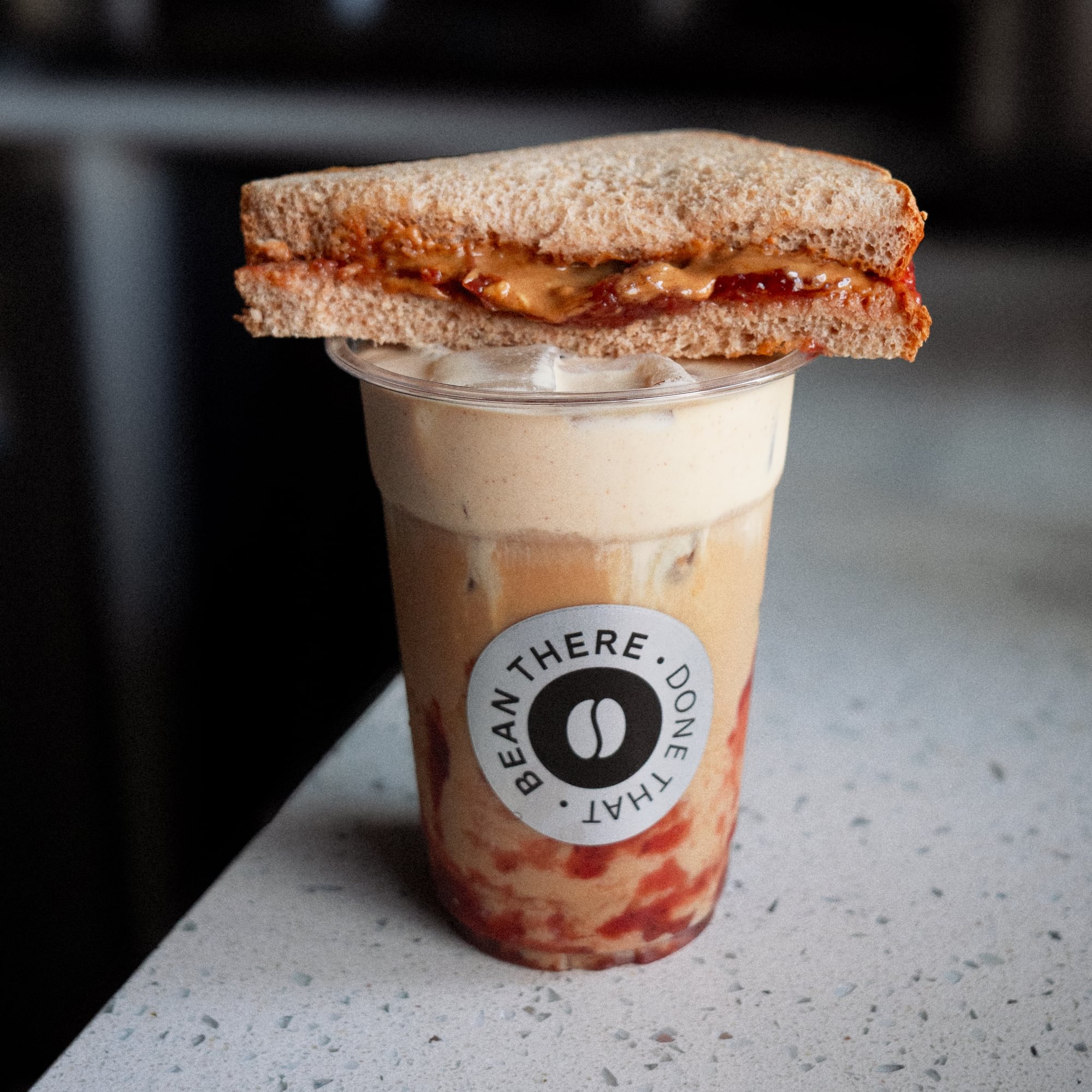 Iced PB&J Latte