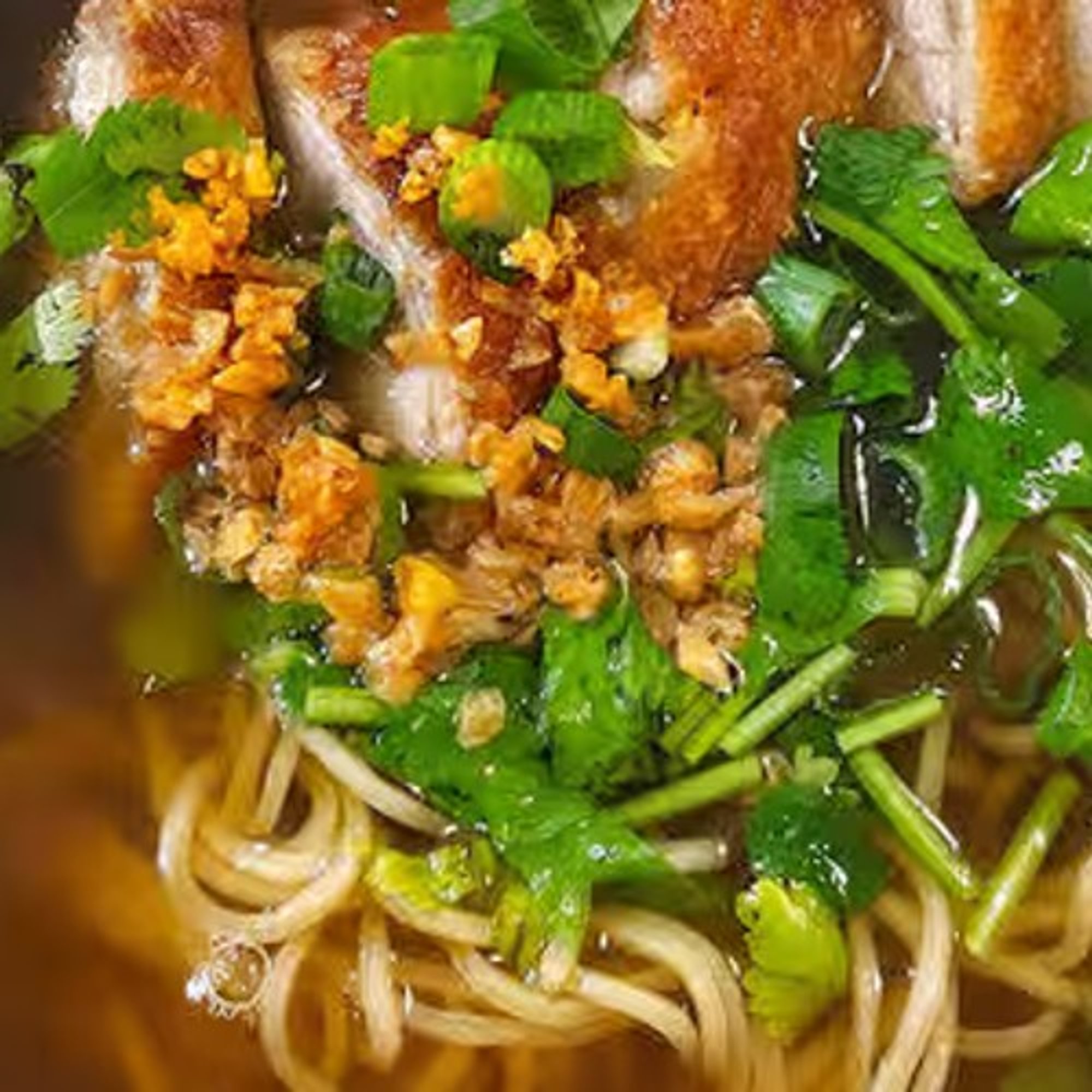 Bamee Ped (Duck Noodle Soup)