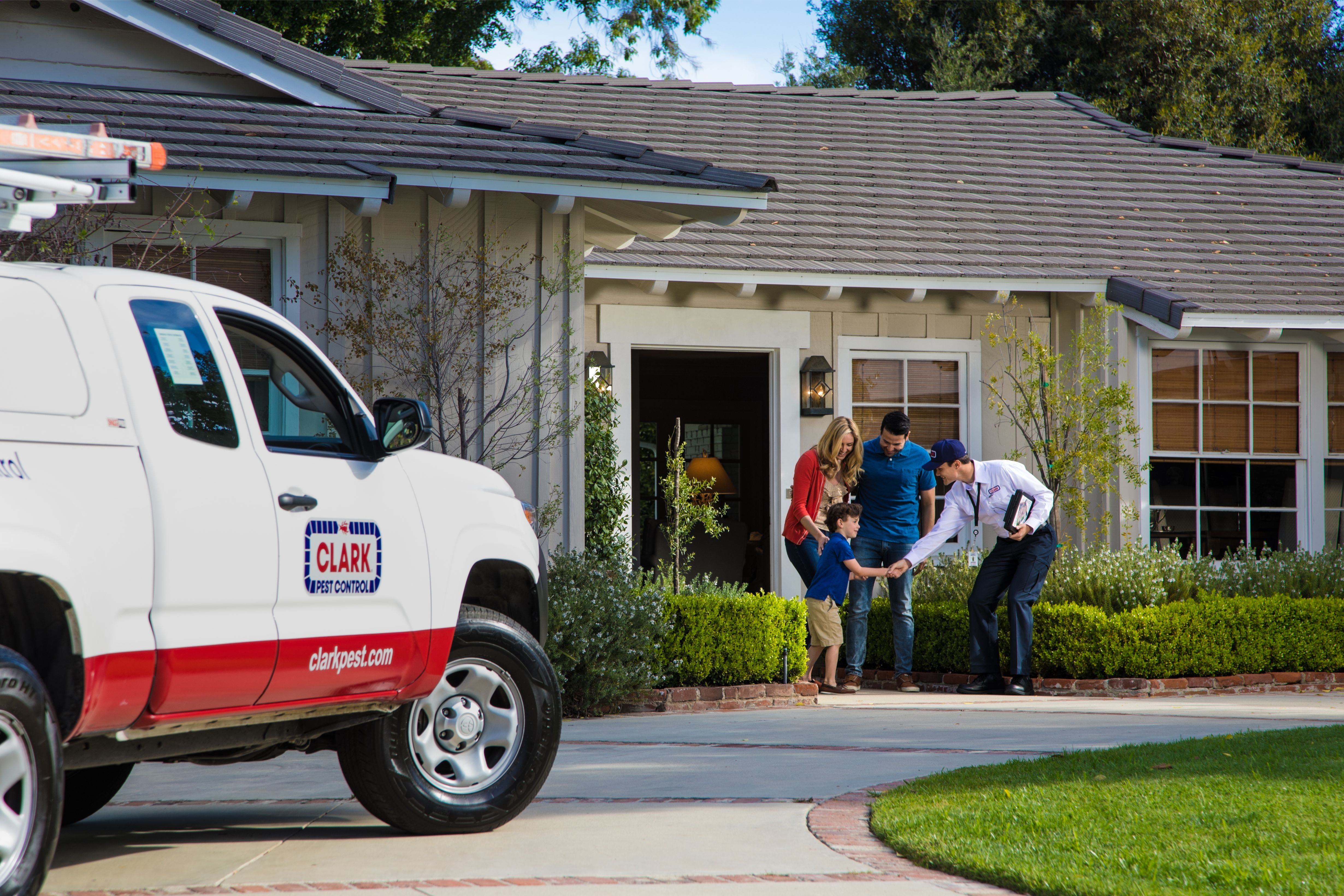Clark Pest Control offers: Residential Pest Control, Commercial Pest Control, Lawn & Garden Services.