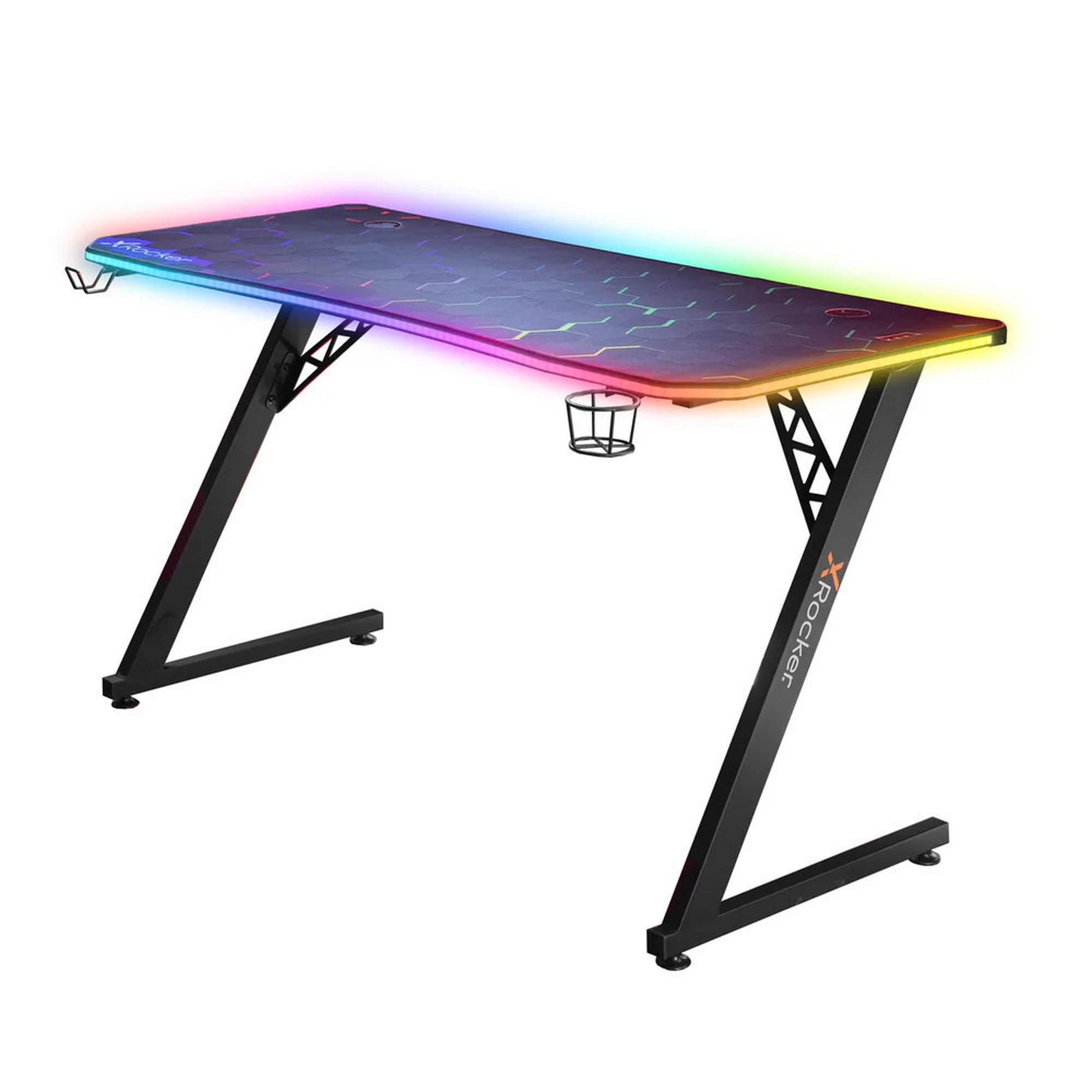 X Rocker 55" Pulsar XL Gaming Desk with App Controlled RGB Lighting