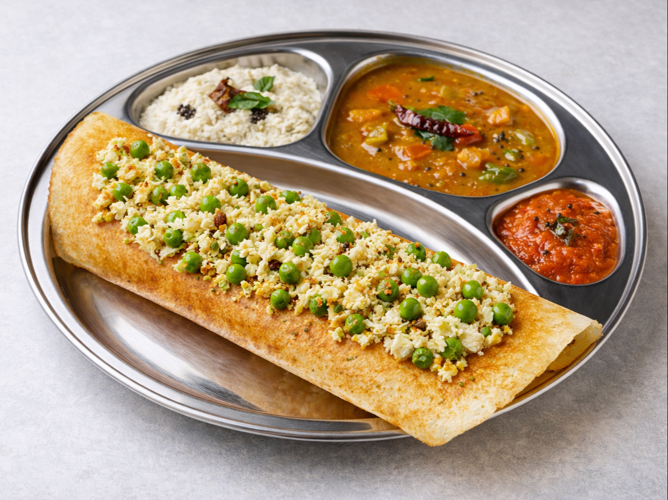 Paneer And Peas Dosa (V, GF)