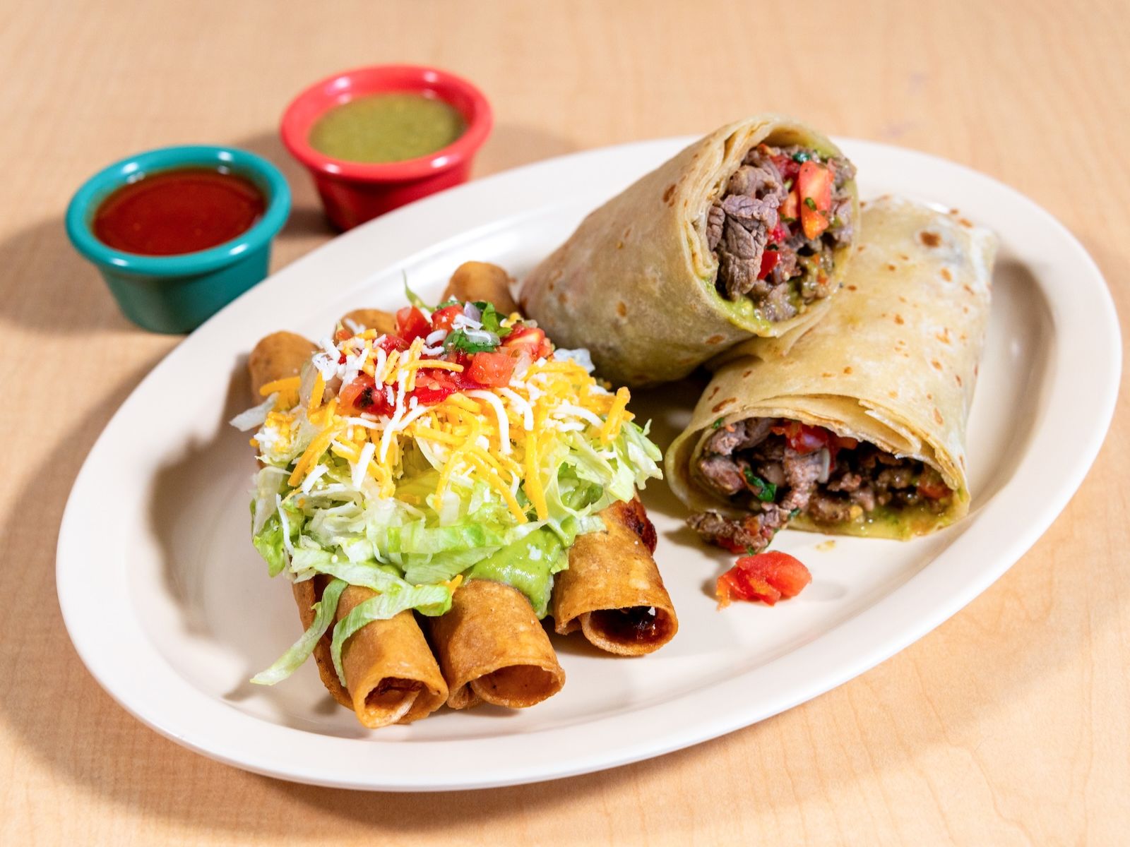 Special#2 Carne Asada Burrito & 3 Rolled Tacos