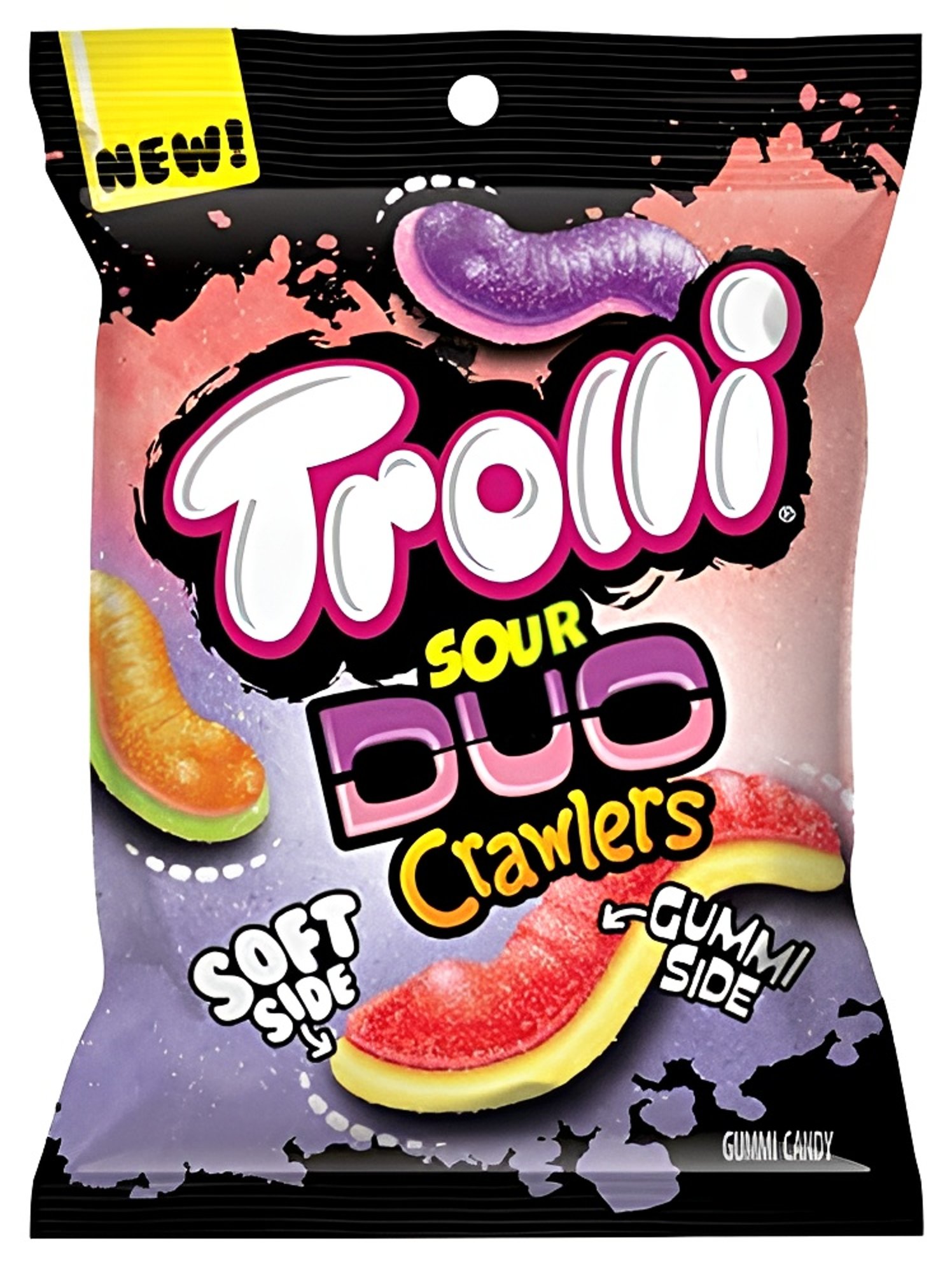 Trolli Sour Brite Duo Crawlers Gummy Worm Candy 4.25 Oz