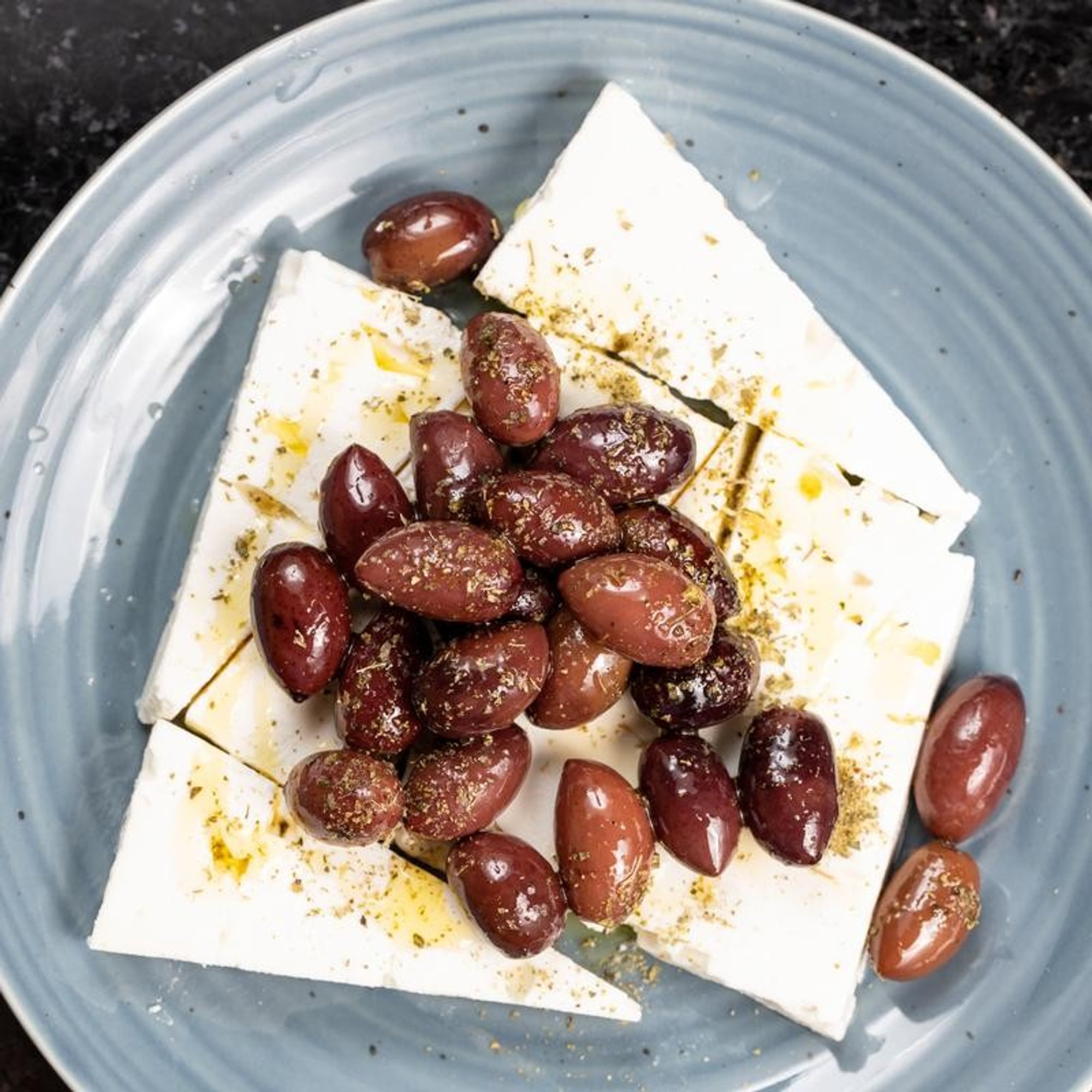 Feta Cheese, Kalamata Olives, Olive Oil & Oregano