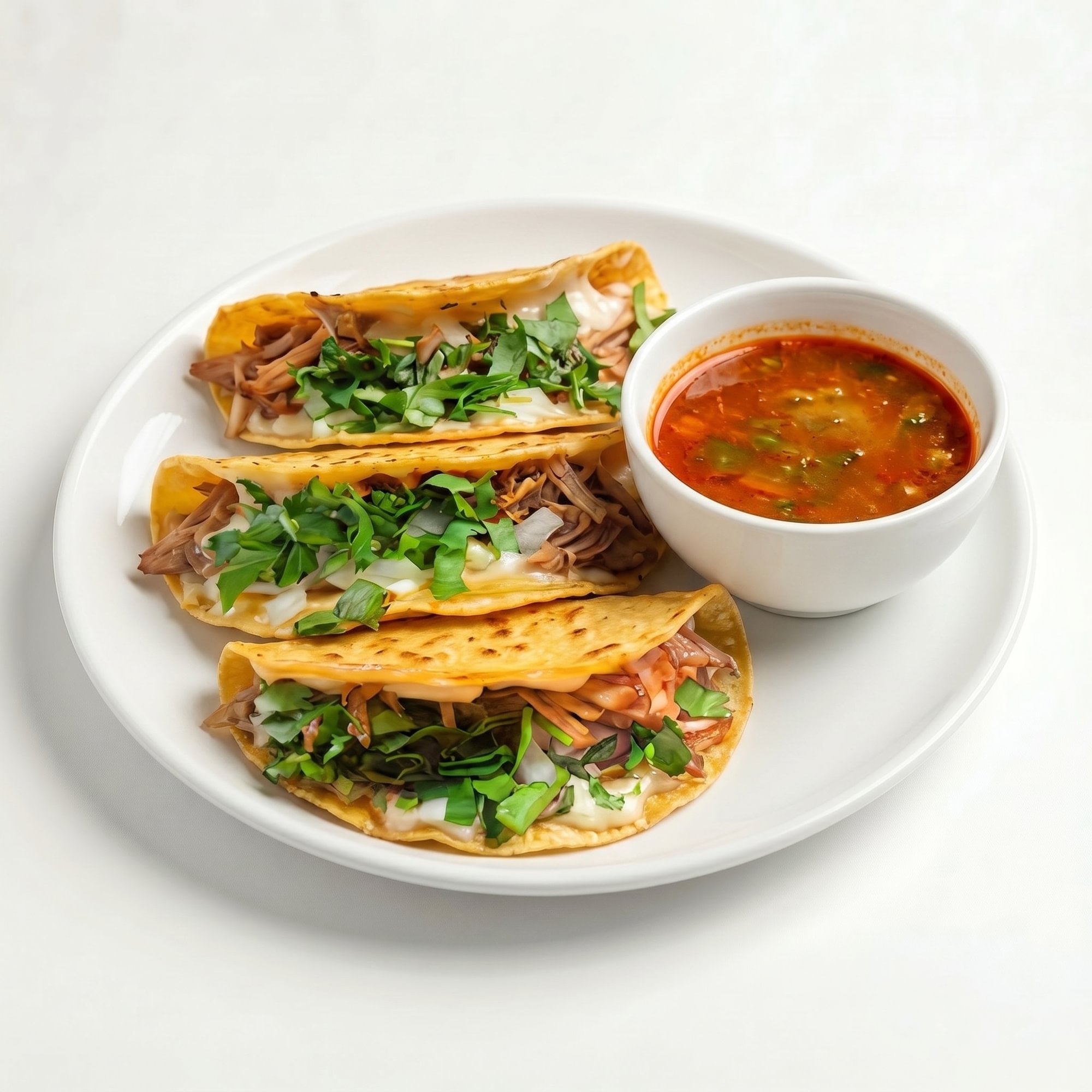 Carnitas Quesotacos & Special Chunky Salsa