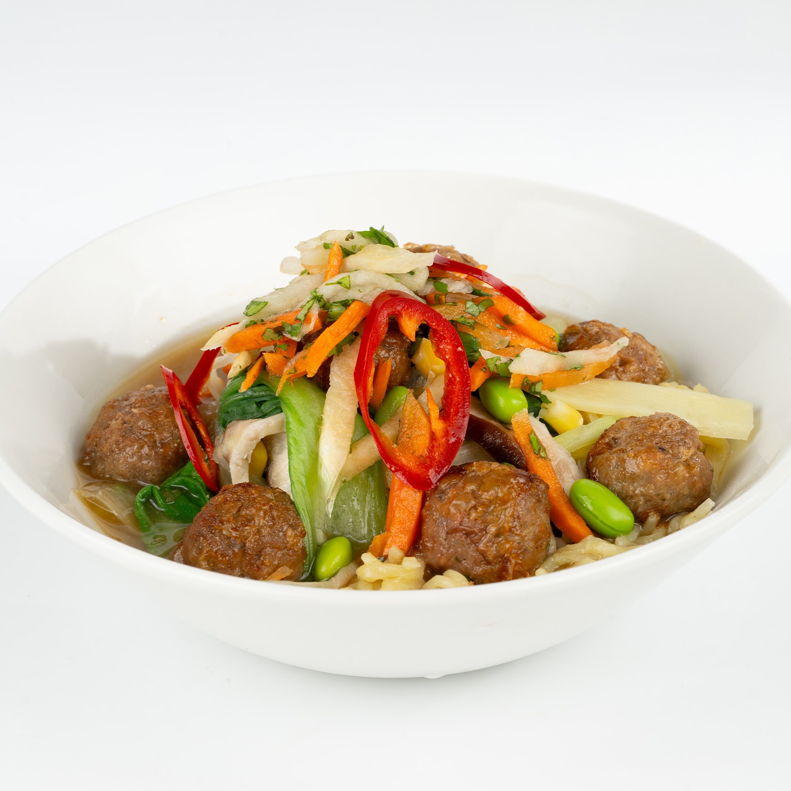 Ramen Noodle Bowl with "Meatballs"