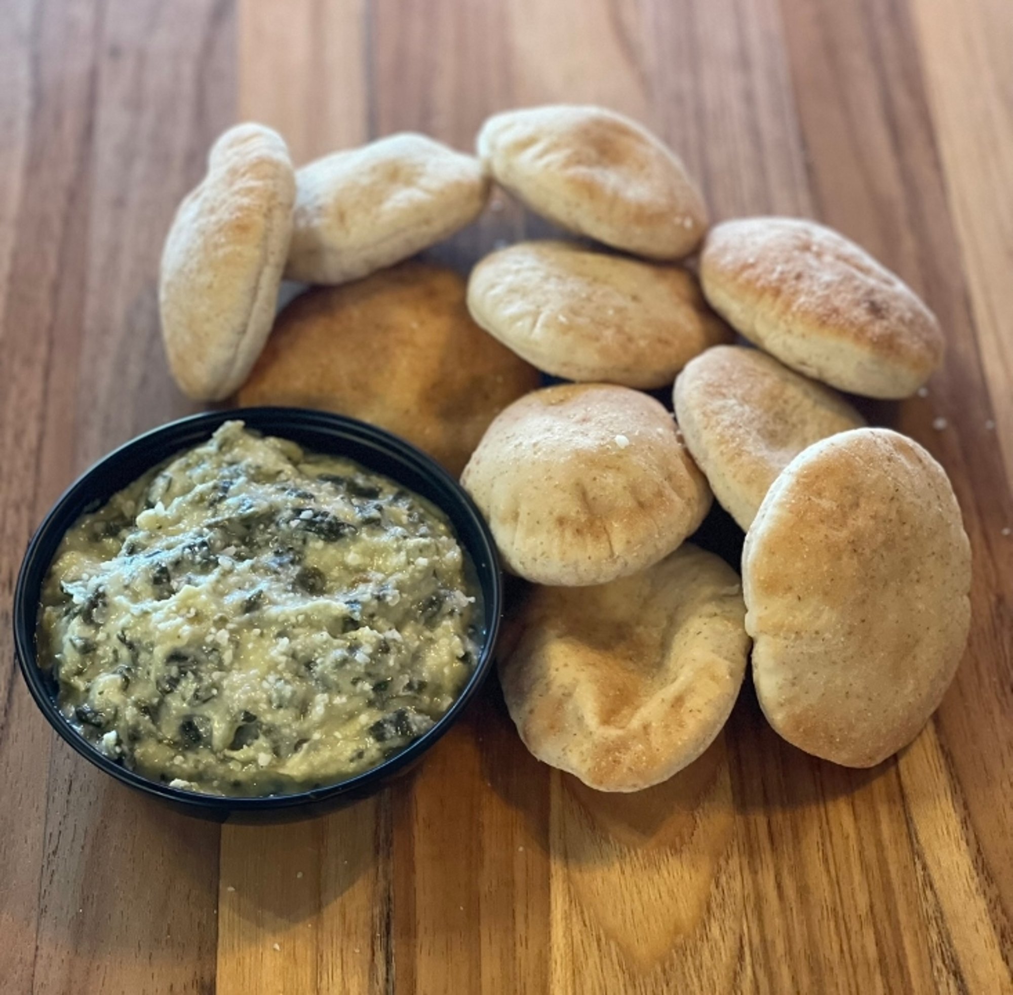 Spinach Artichoke Dip + Warm Pita