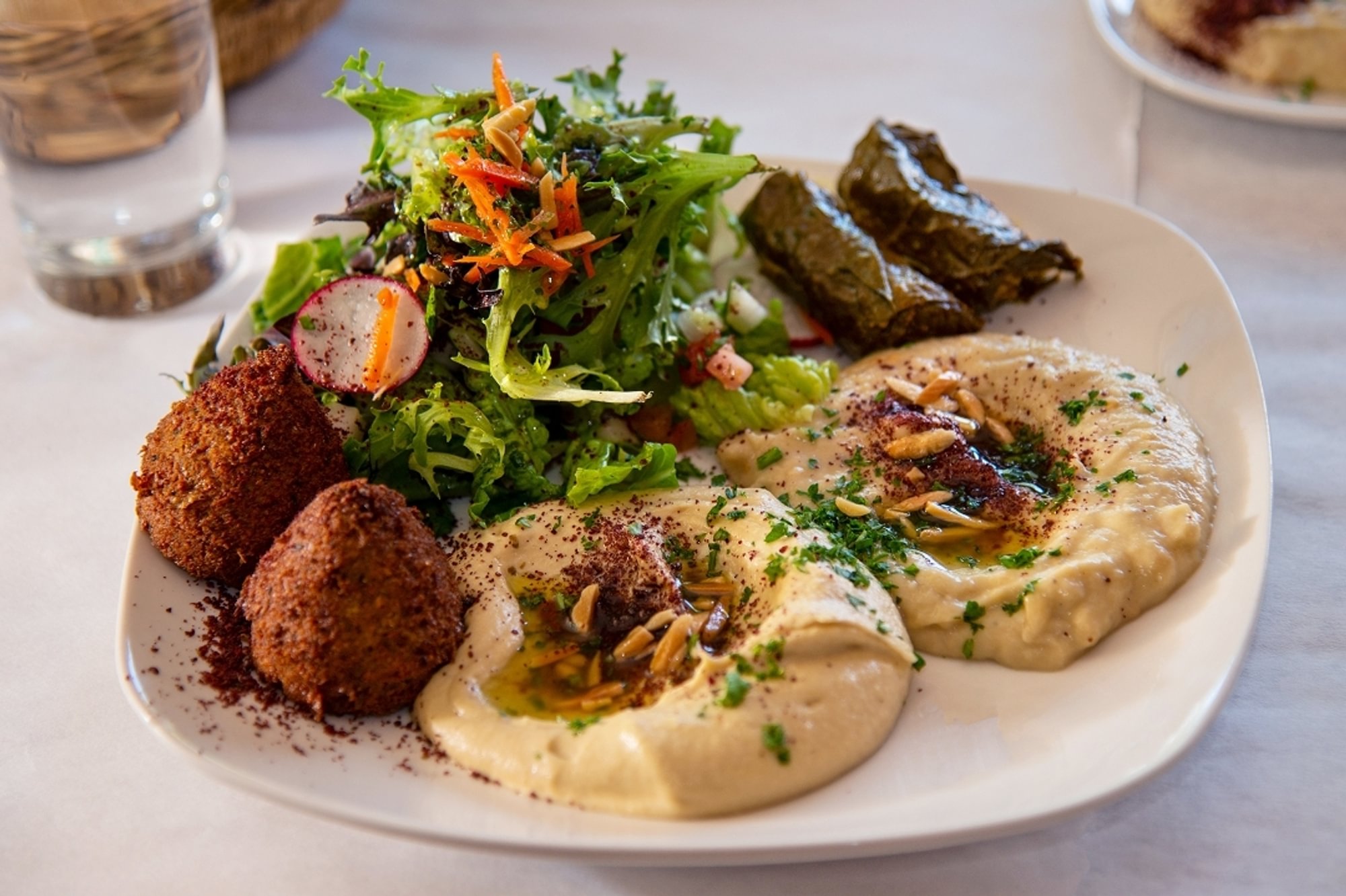 Grape leaves and falafel combo
