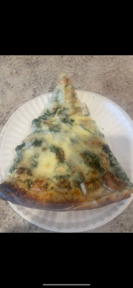 Chicken Spinach Alfredo Pizza Slice