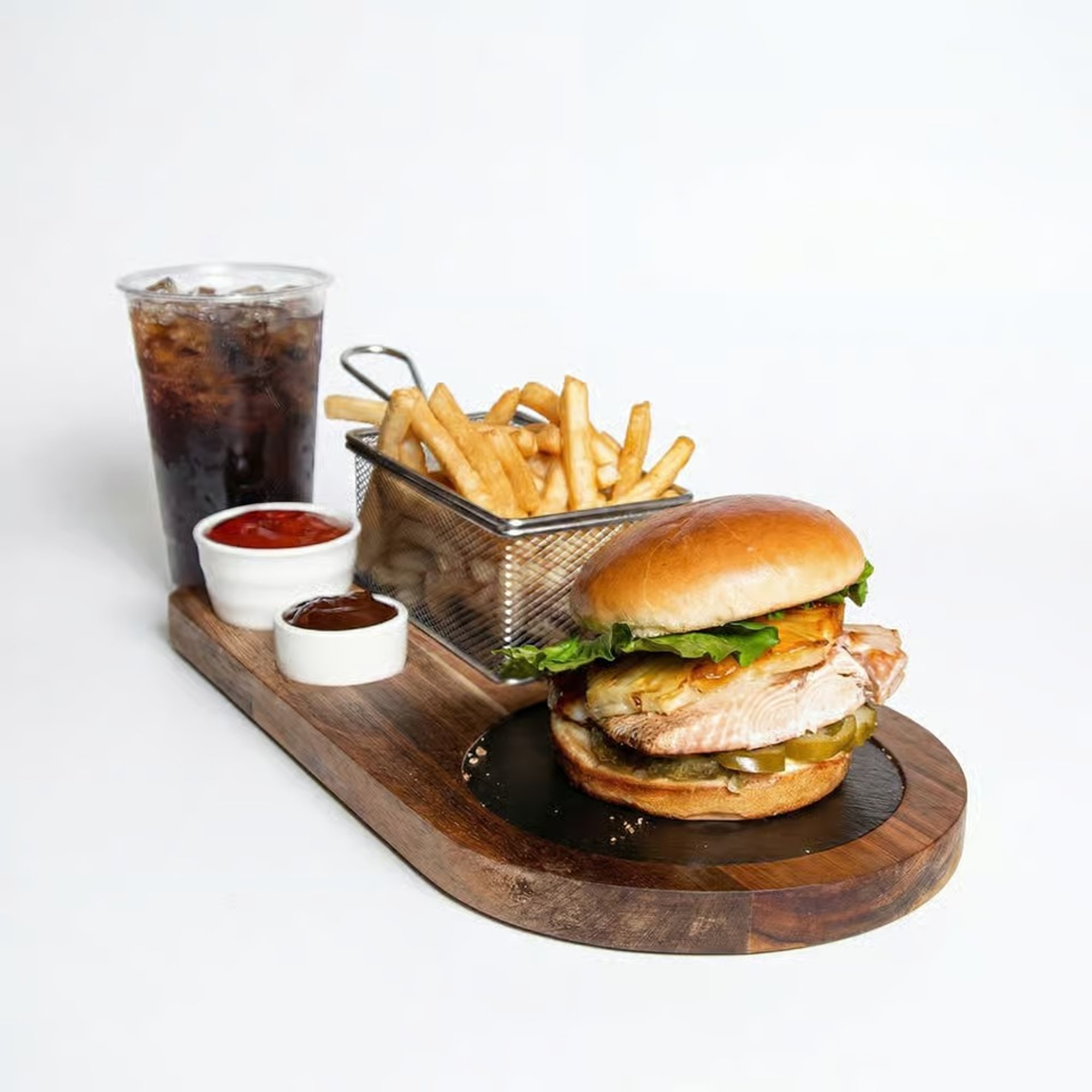 Hawaiian BBQ Salmon Burger