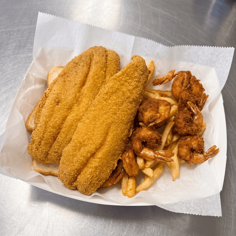 2 pc Fish, 10 Shrimp and Fries