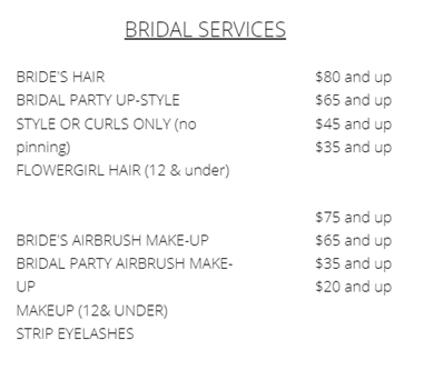 BRIDAL SERVICES