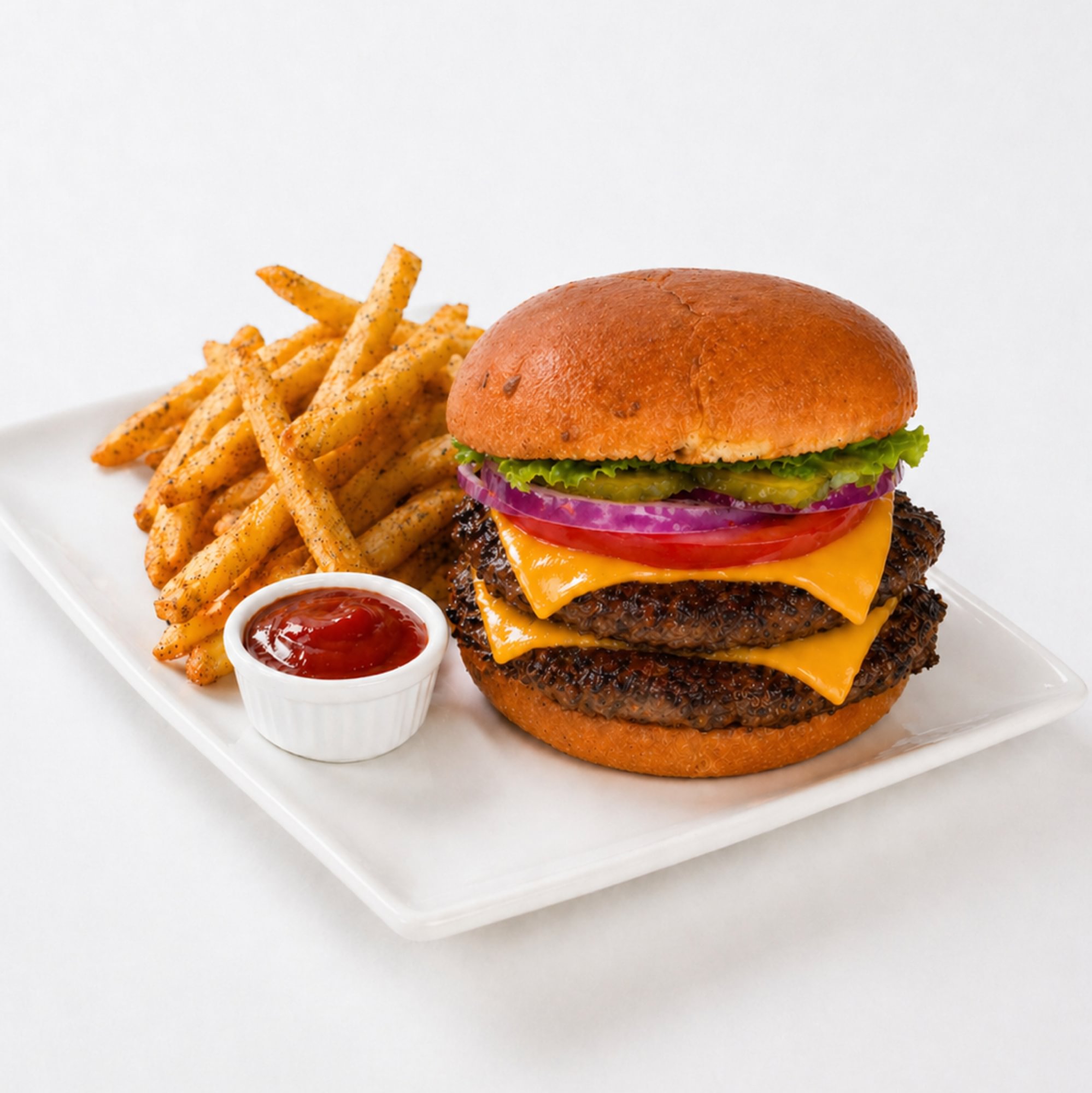 Double Cheeseburger Deluxe + Fries