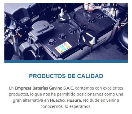 Empresa Baterías Gavino S.A.C Huaura