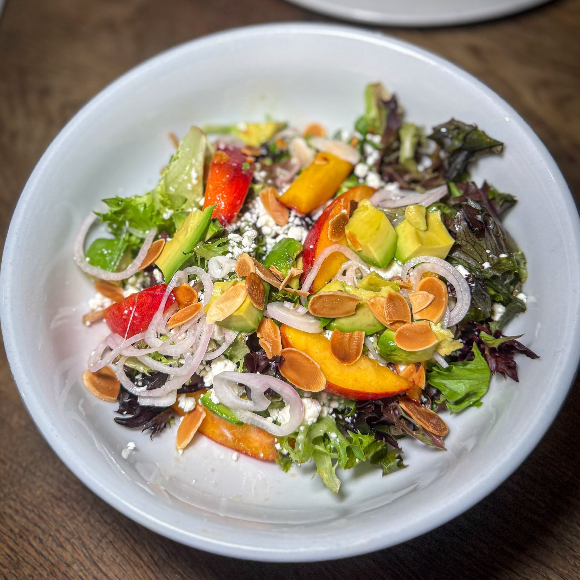 Half Peach and Avocado Salad