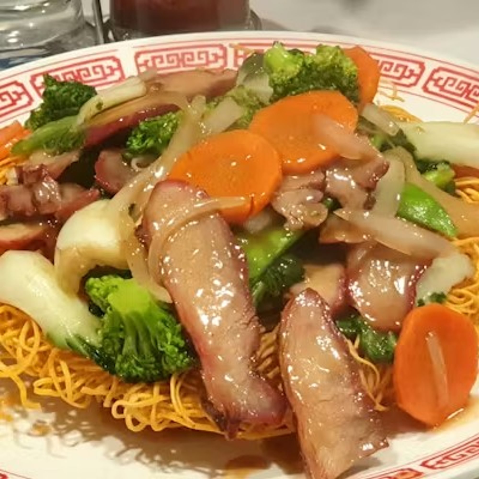 BBQ Pork Pan-Fried Noodles / 叉燒肉煎麵