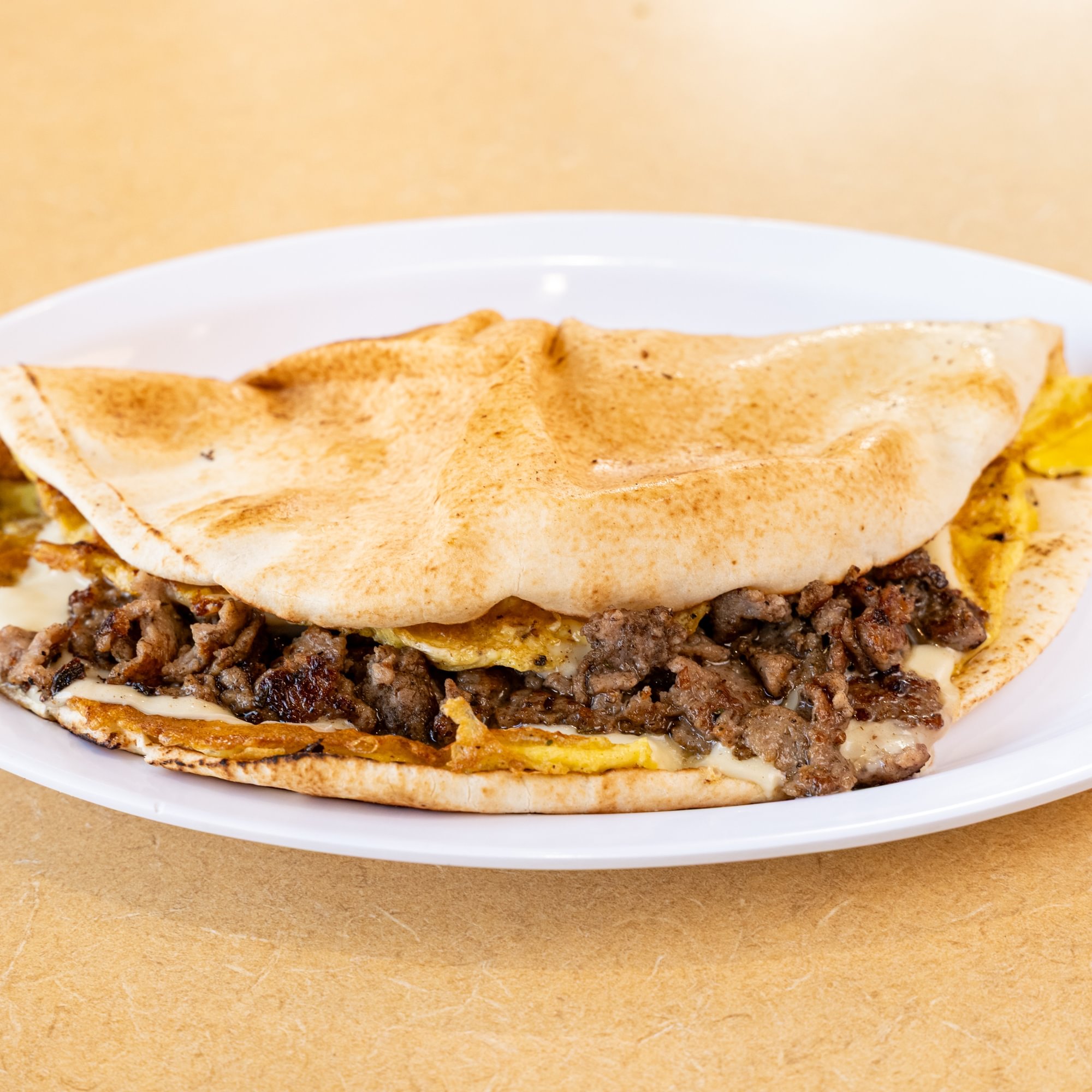 Steak and Cheese Pita Omelet