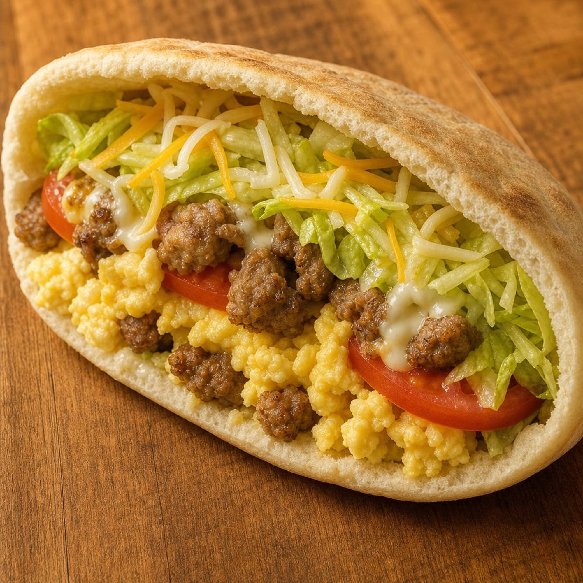 Sausage & Egg Pita