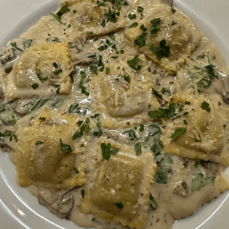 Mushroom ravioli dinner