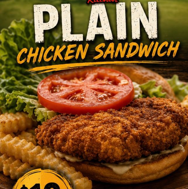 Plain Chicken Sandwich with Fries