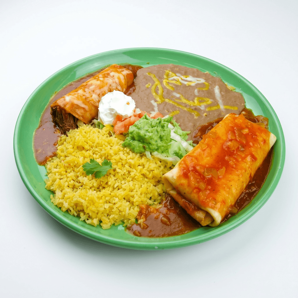 Chimichanga with Tamale or Chile Relleno or Enchilada