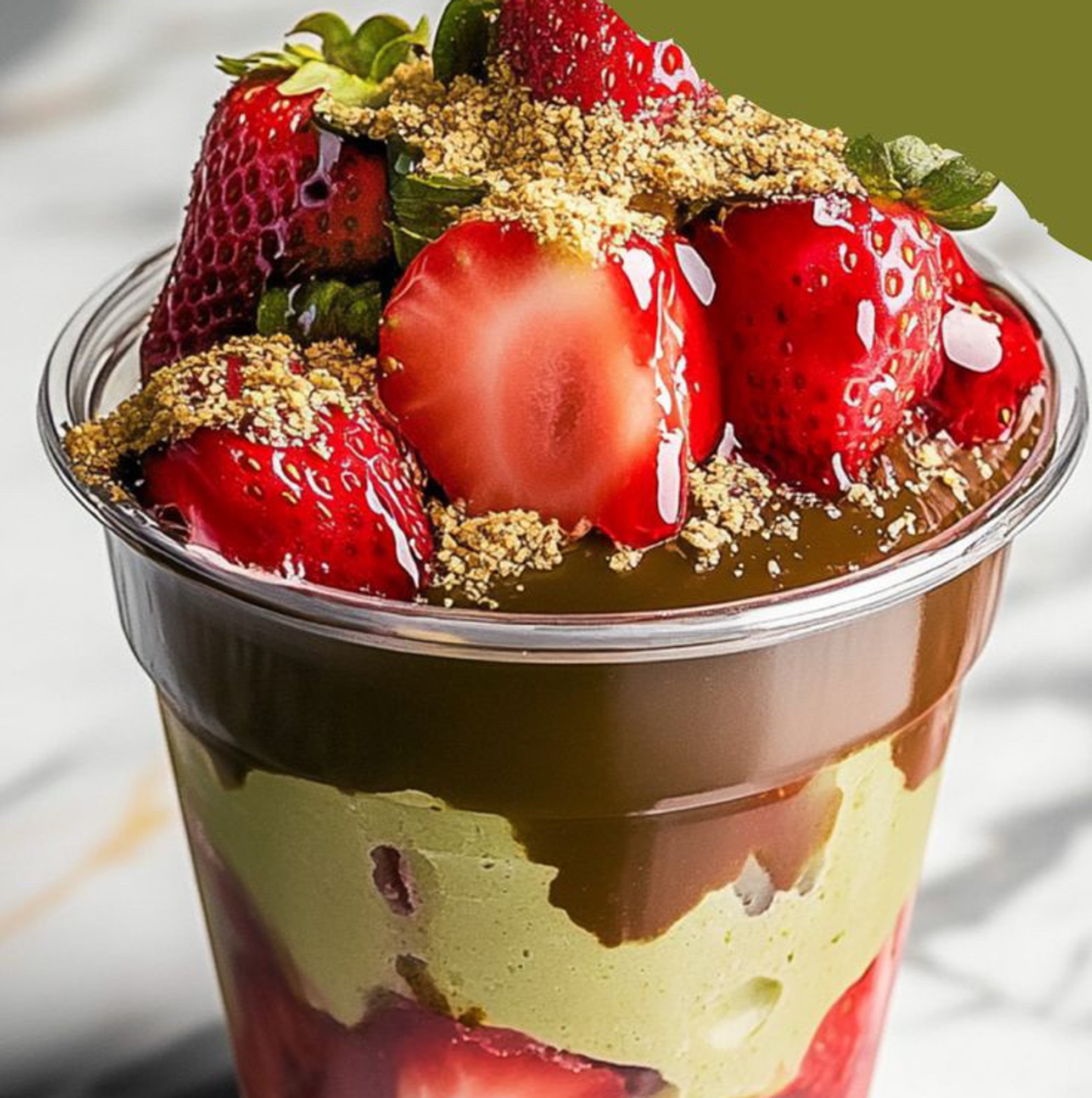 Strawberry Dubai Chocolate Cups