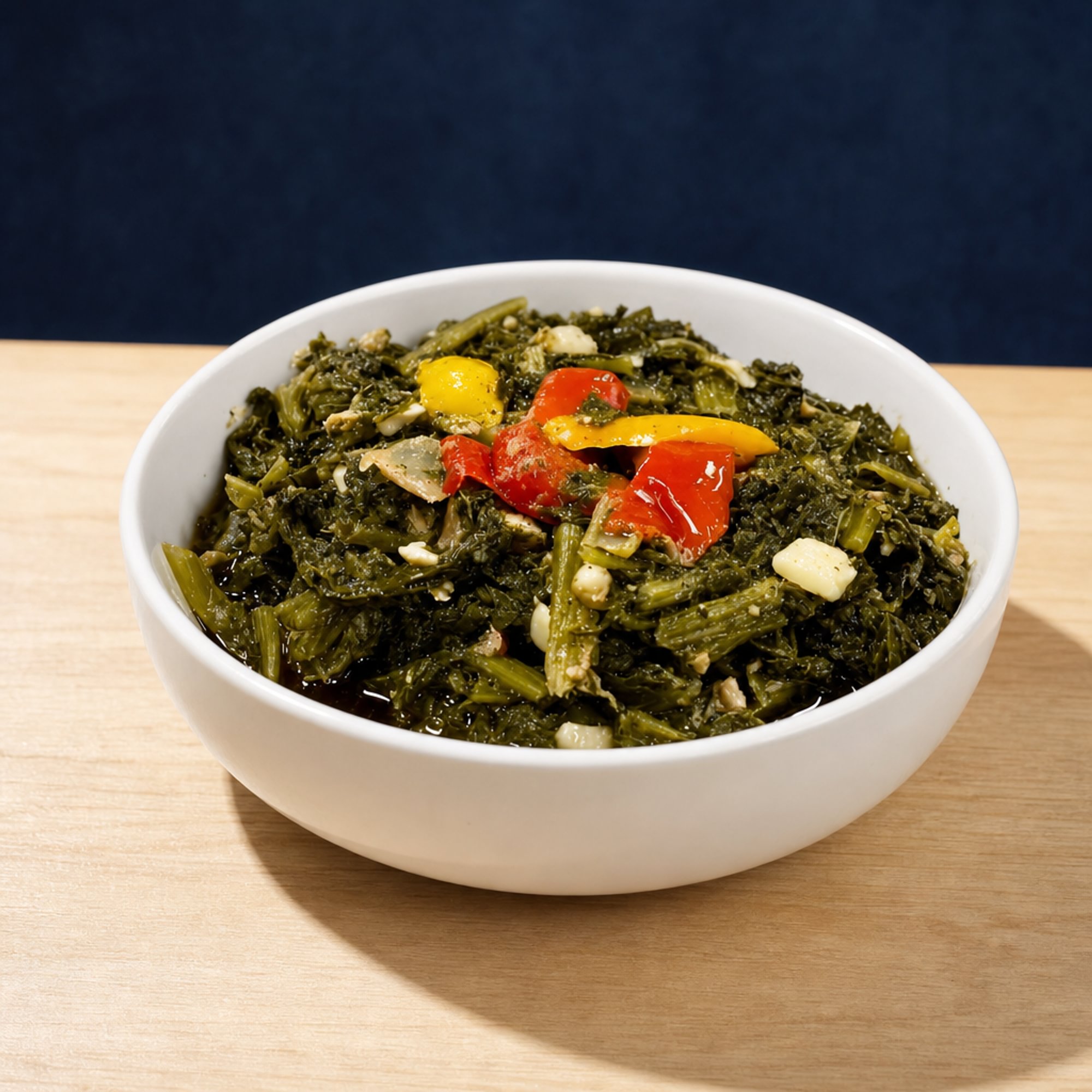 Mustard Greens w/ Smoked Salmon
