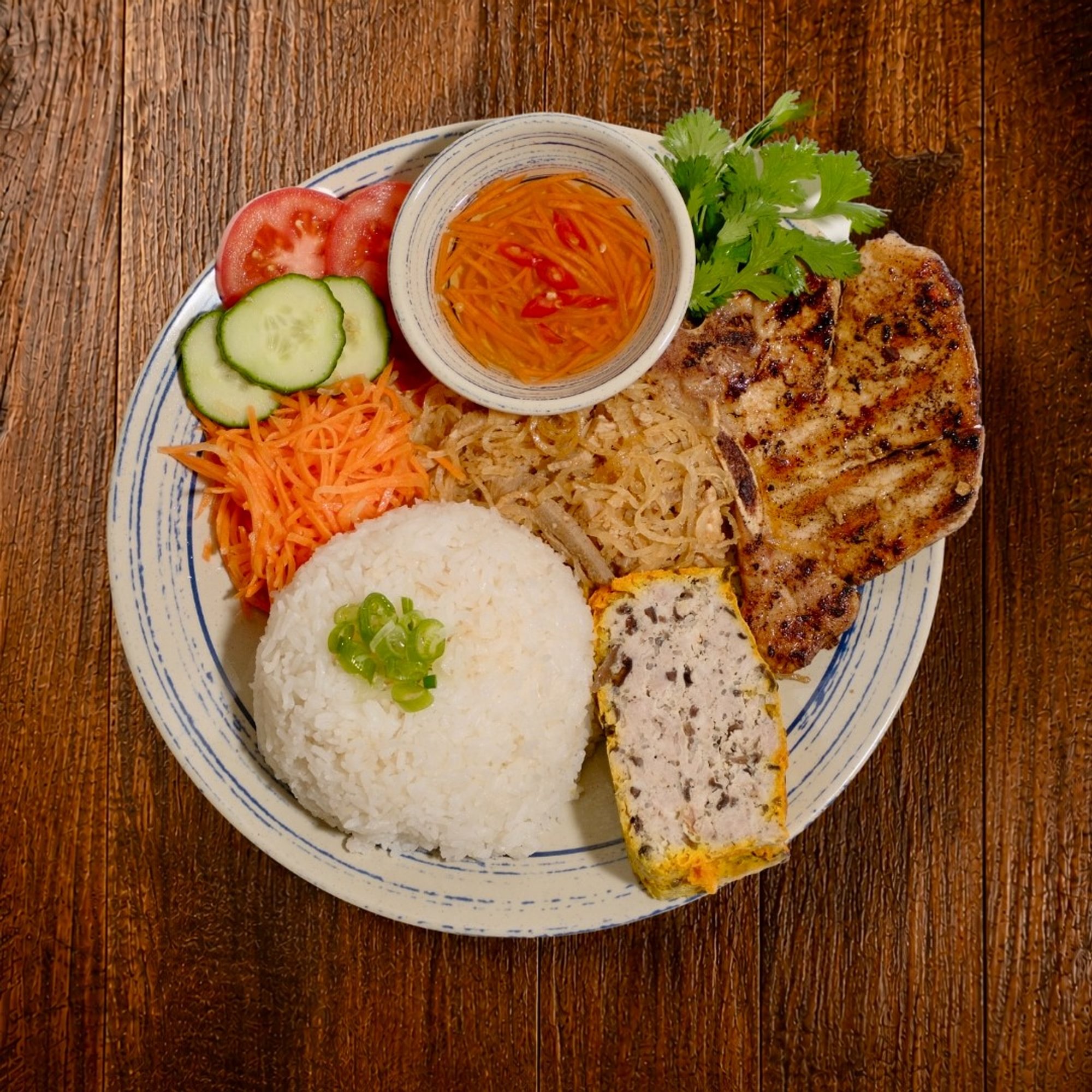 Pork Chop Combo Rice Plate / Cơm Sườn Bì Chả