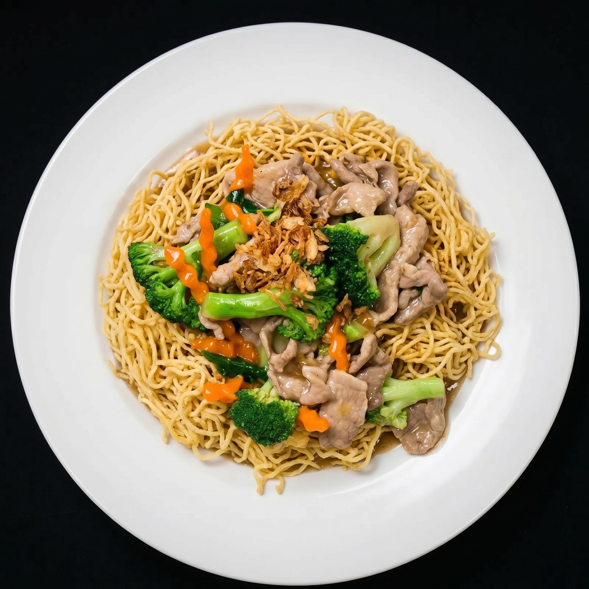 Lad Na with Crispy Egg Noodles