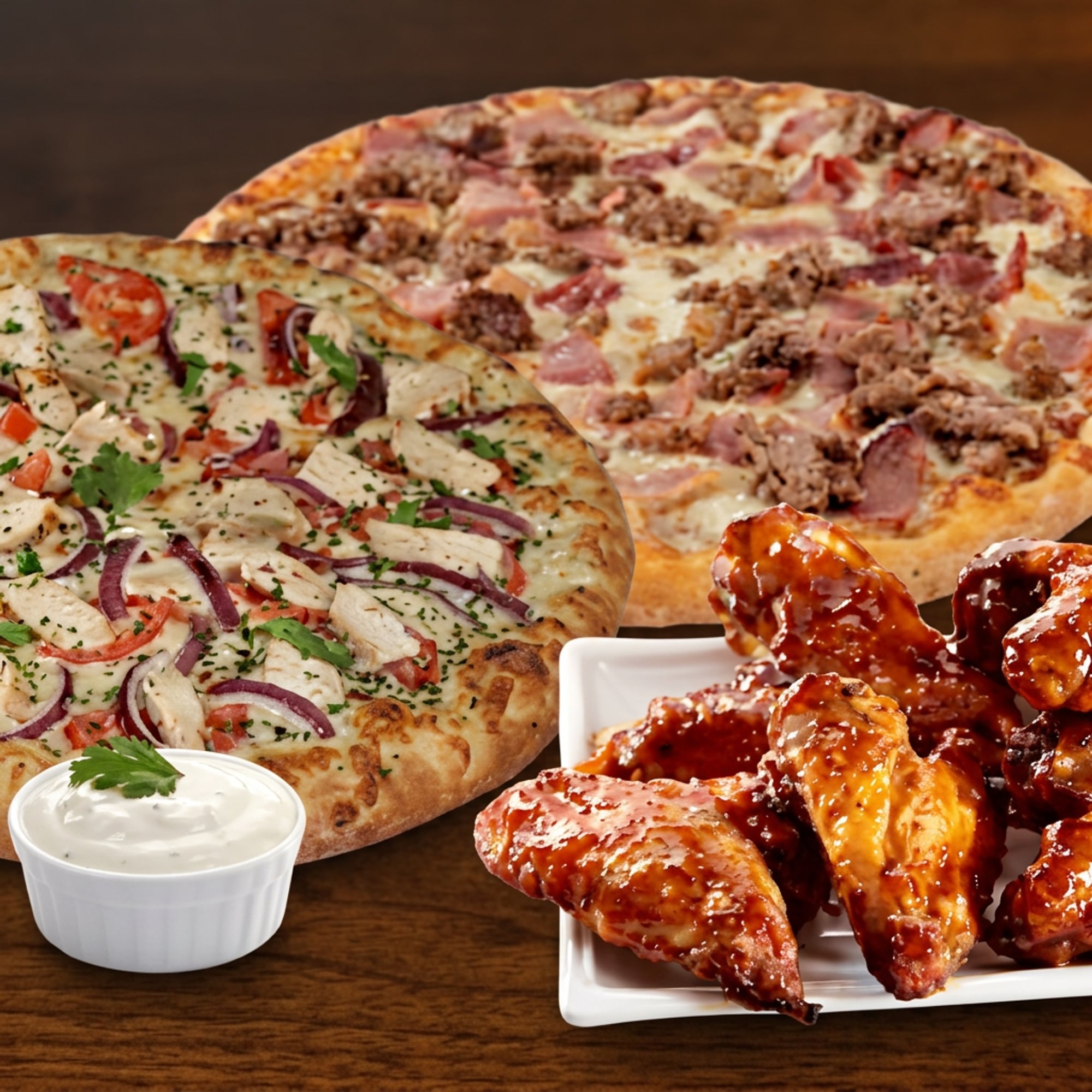 Pizzas and Mixed Chicken
