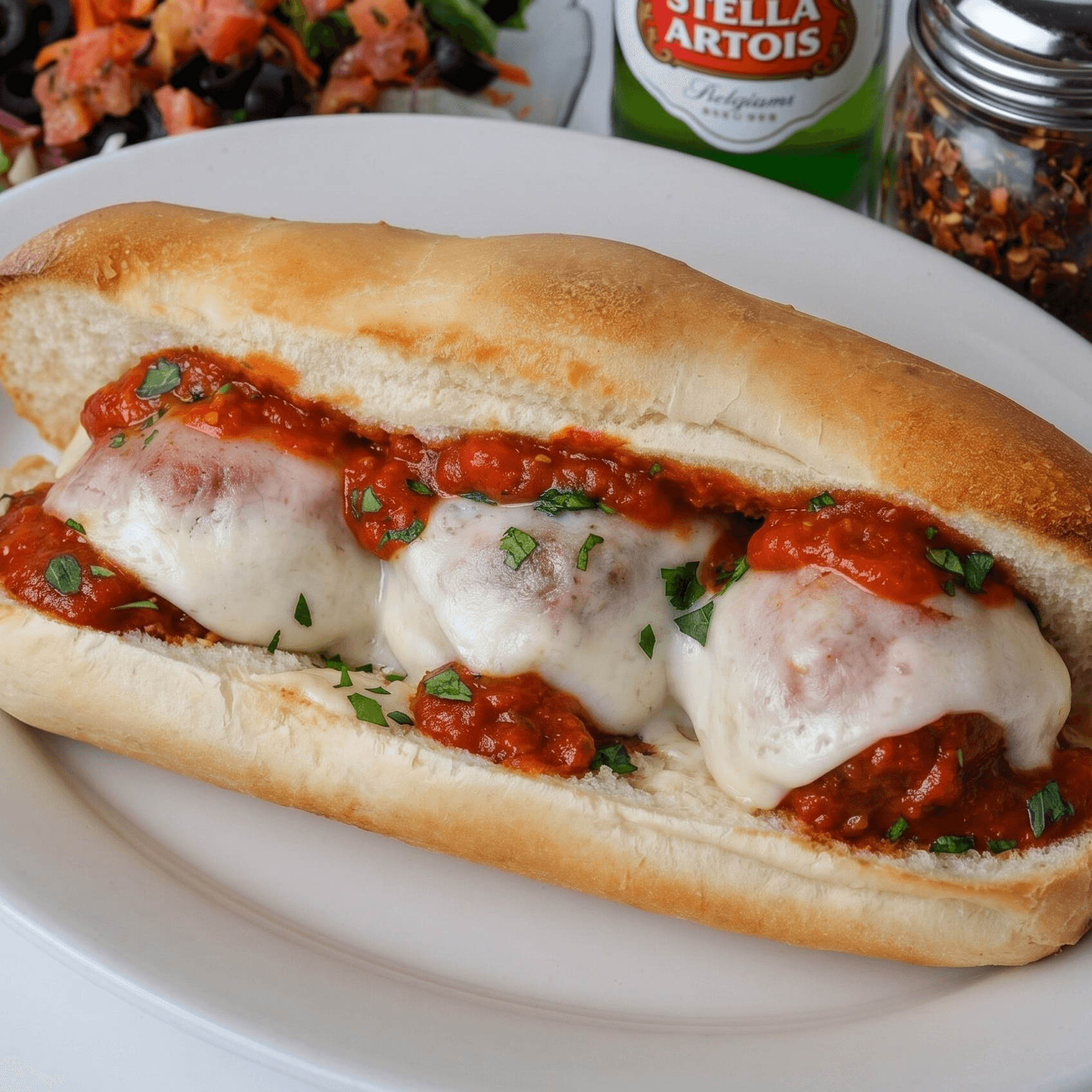 Meatball Parmigiana Italian Sandwich