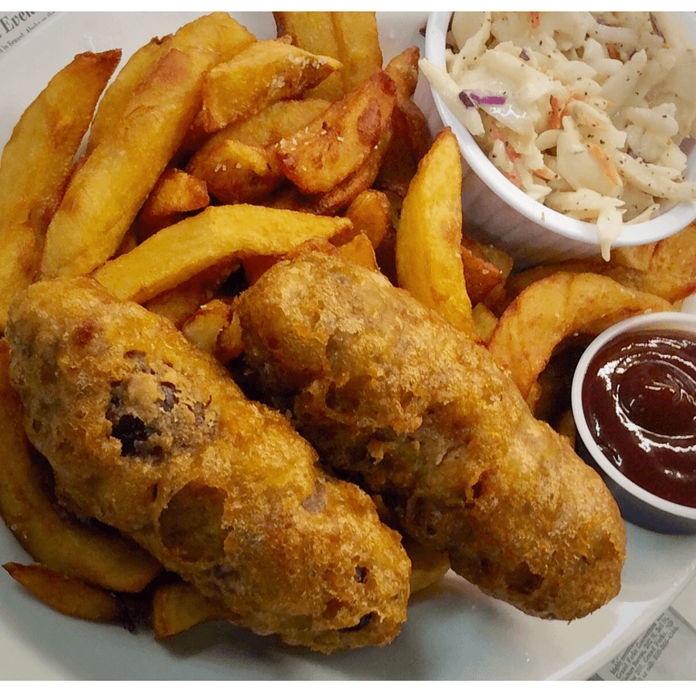 Sausages + Chips