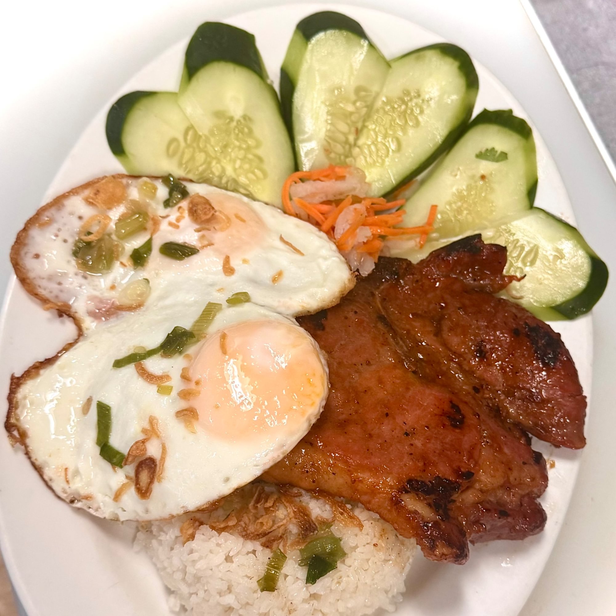 67. Cơm Tấm, Thịt Nướng, Trứng Chiên - Grilled Pork Chop & 2 Eggs