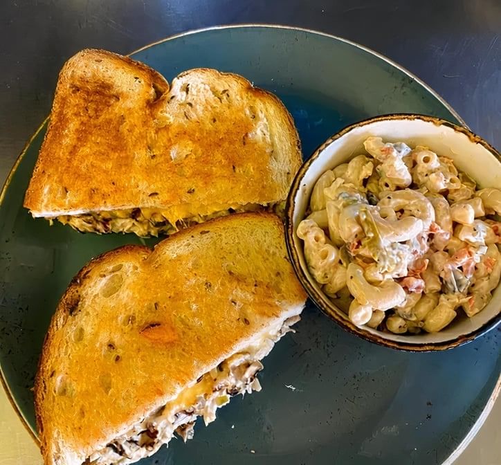 Grilled Tuna Salad & Cheddar Sandwich with Choice of Side
