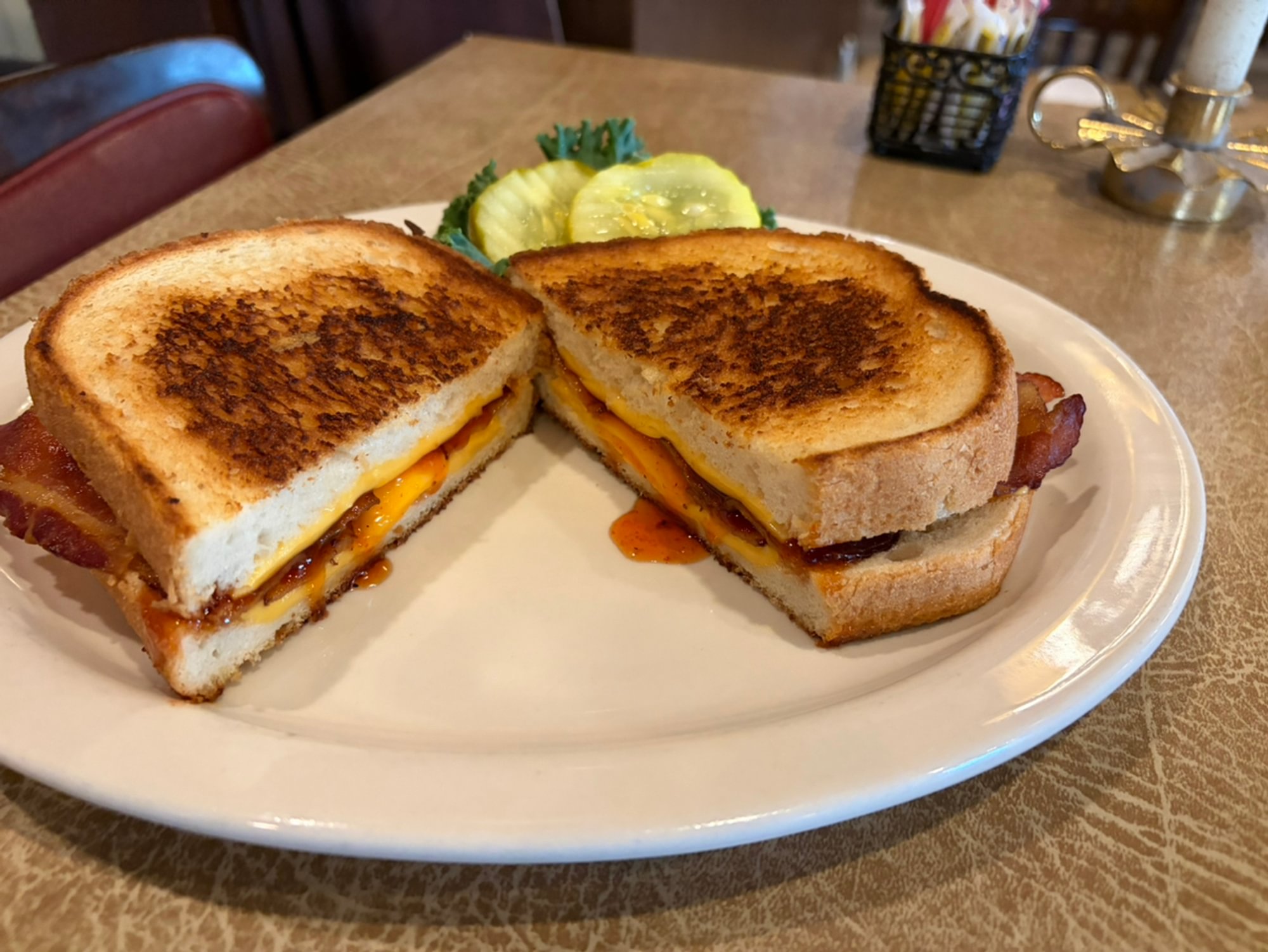Grilled Cheese & Bacon with Honey Sriracha Sauce