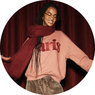 woman wearing sweatshirt