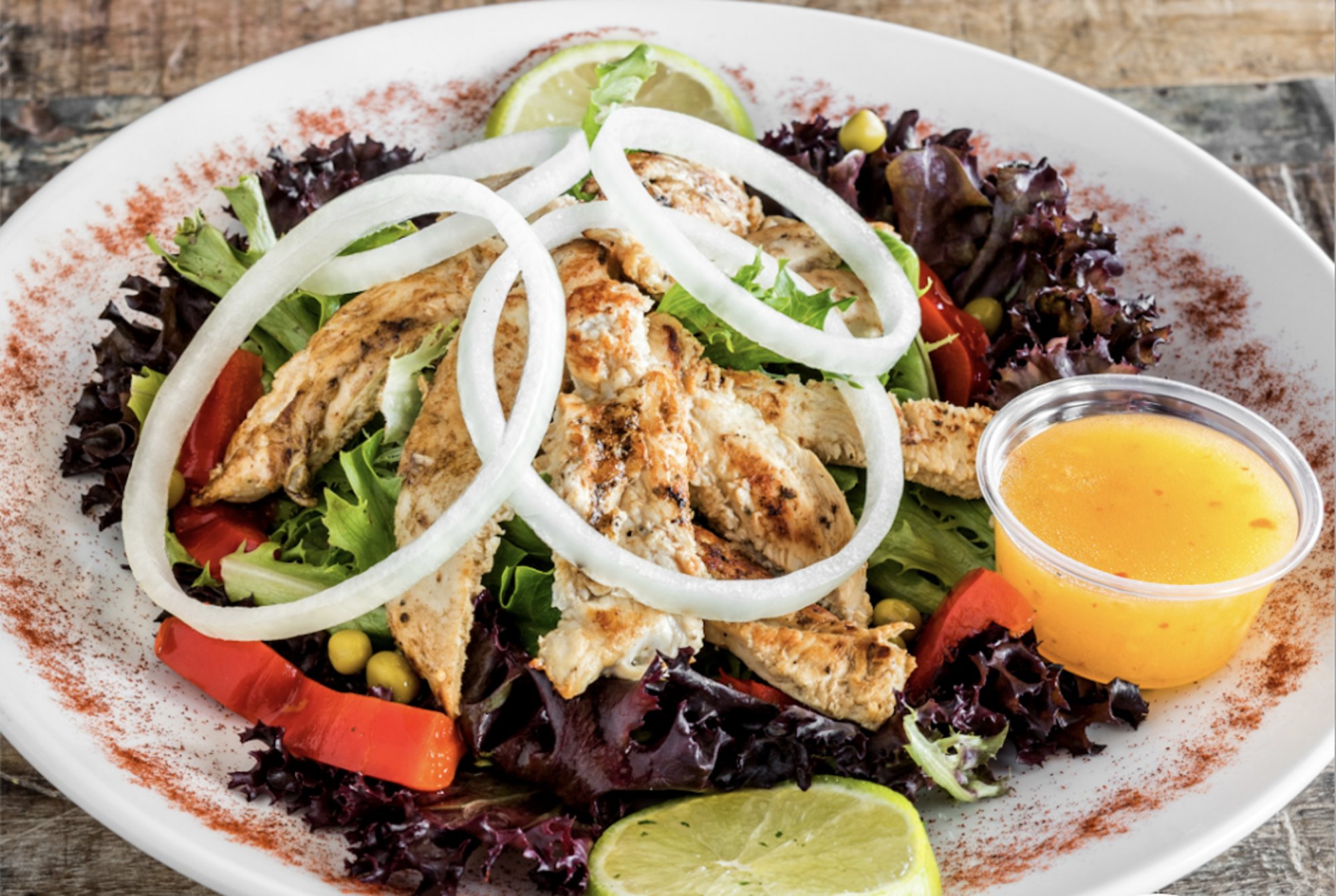 Lettuce and Tomato Salad with Chicken