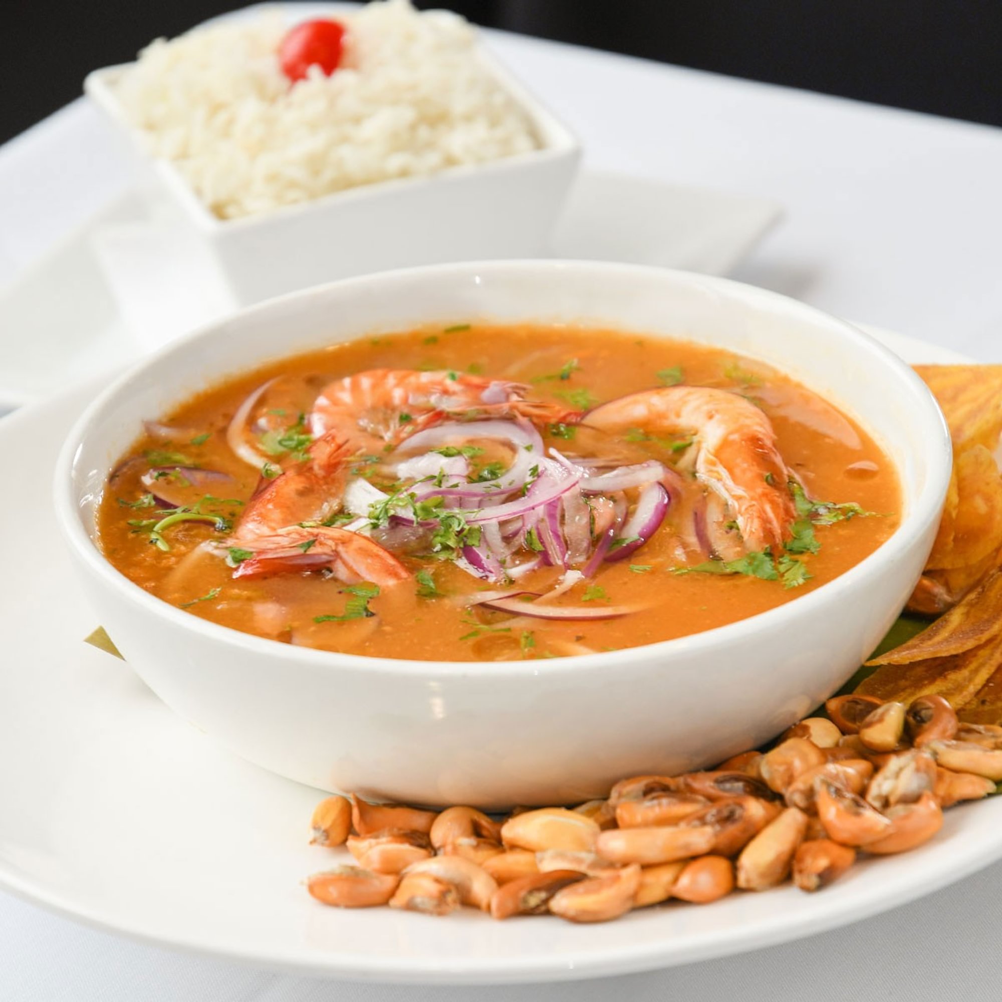 Encebollado Mixto / Tuna Fish and Shrimp Soup