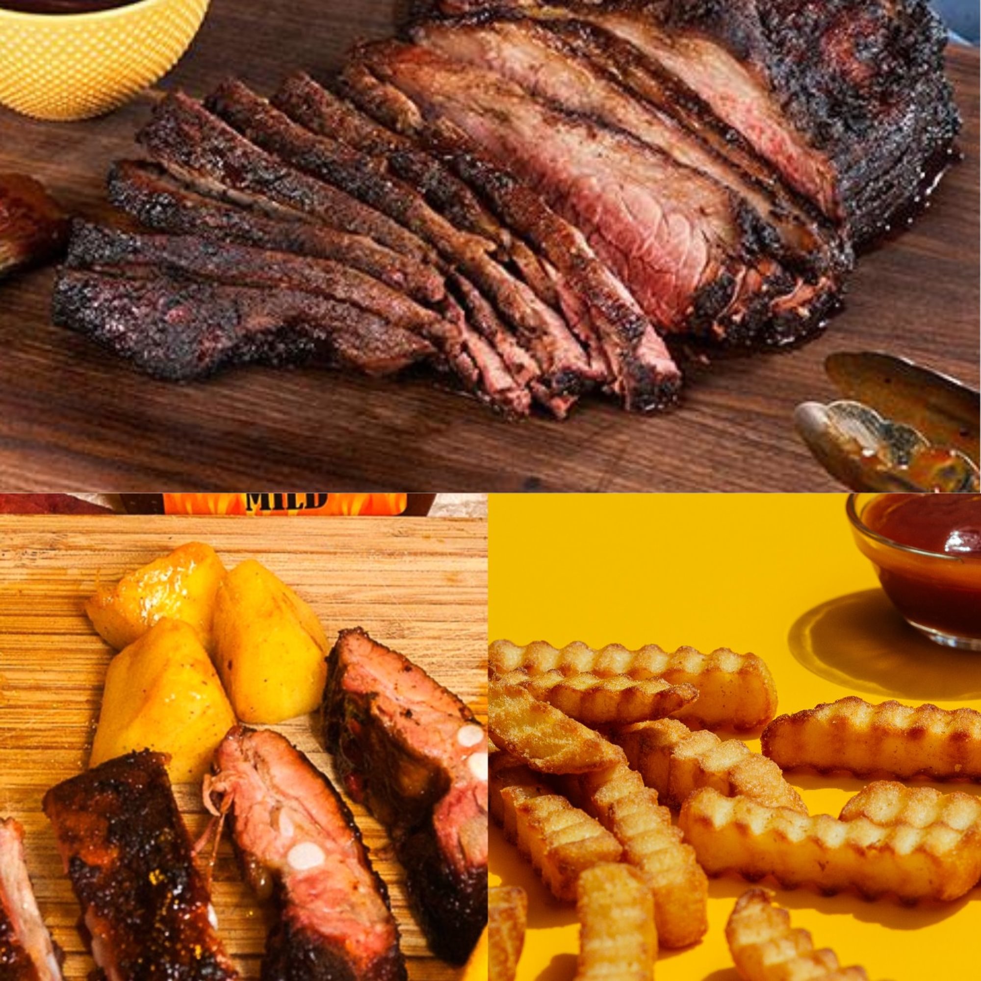 Brisket, Rib Tips & Fries Combo