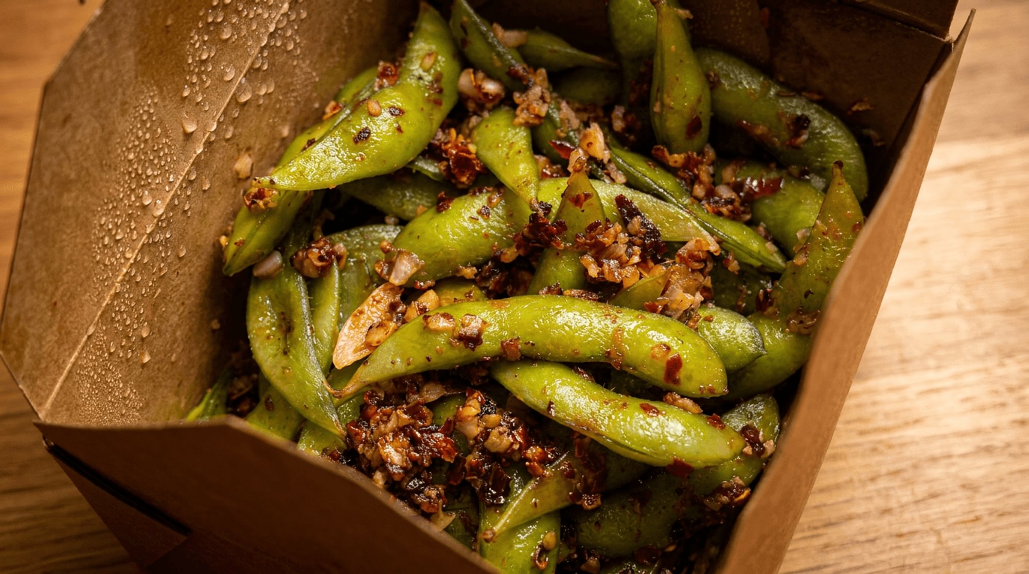 Spicy Garlic Edamame