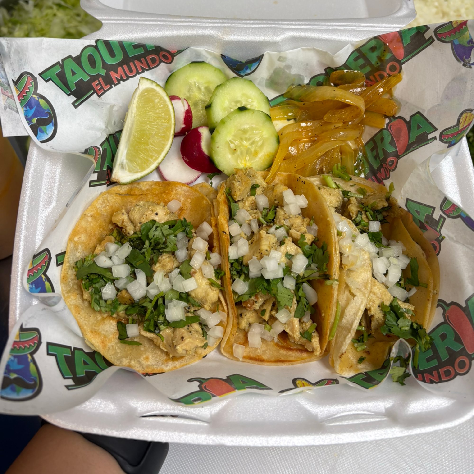 3 Chicken Tacos with Can Drink