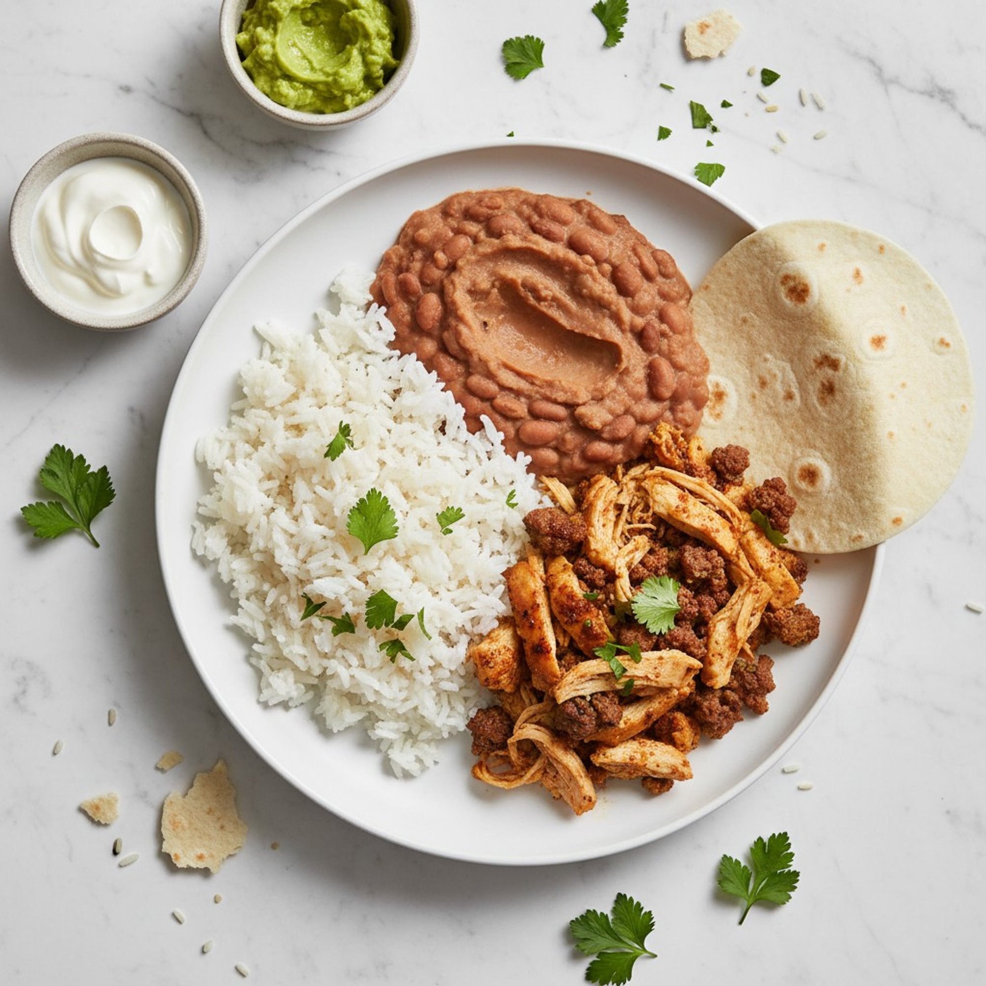 4. Kids Burrito Rice and Refried Beans