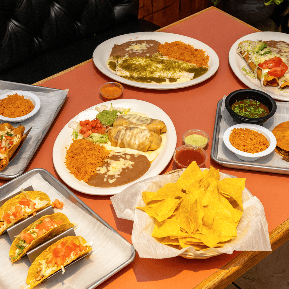 Burrito, Rice, Beans & Taco