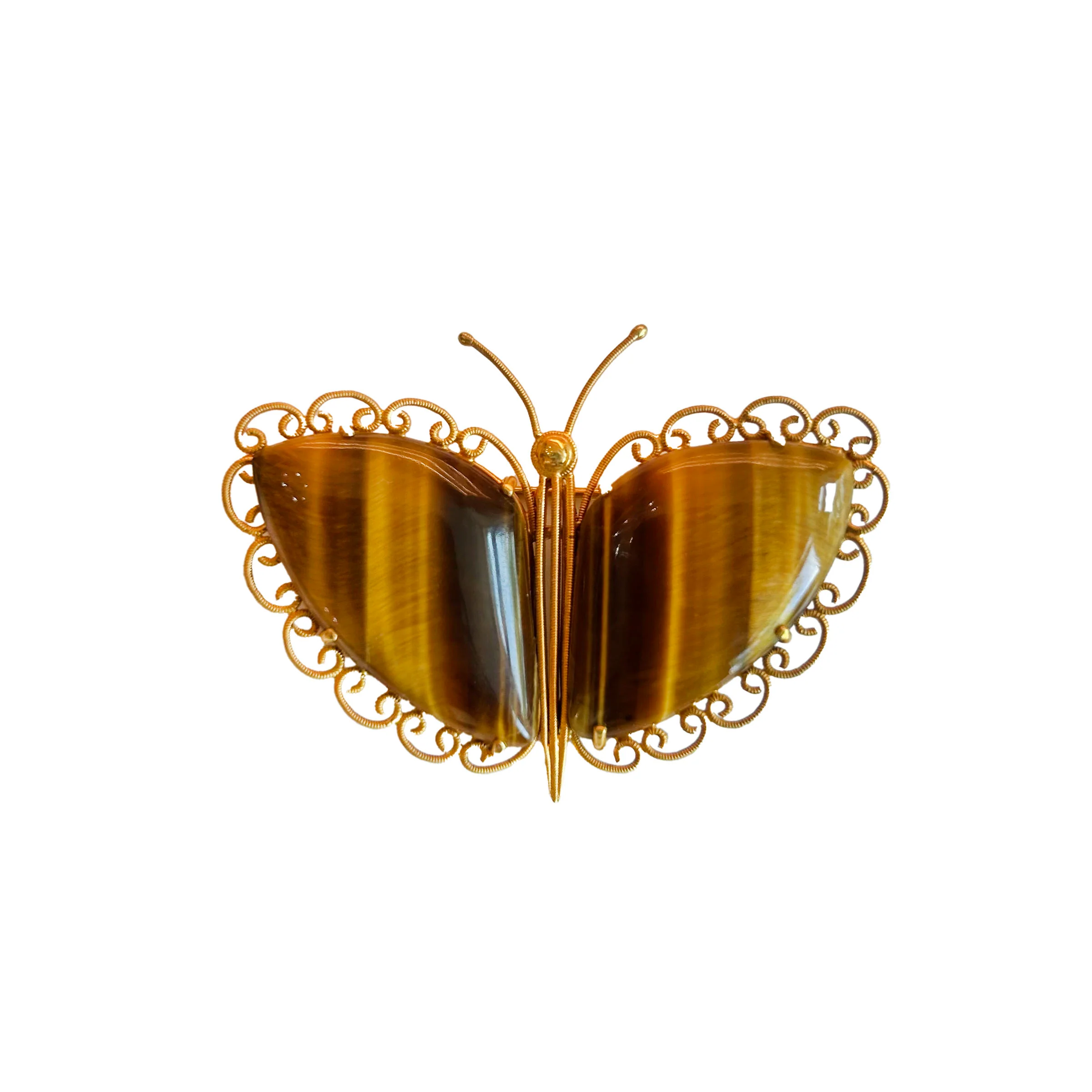 Tiger Eye Butterfly Pin