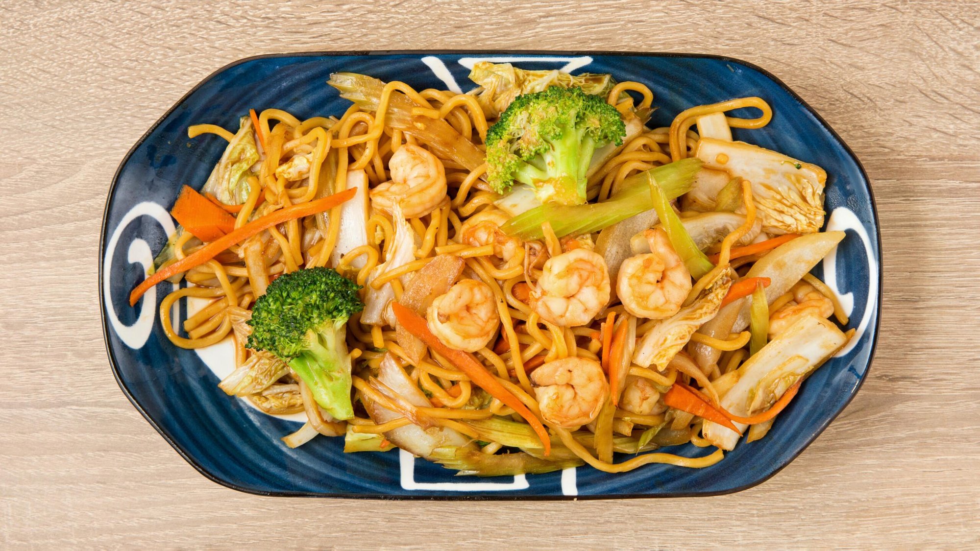 Shrimp Pan Fried Lo Mein Noodles 虾炒面